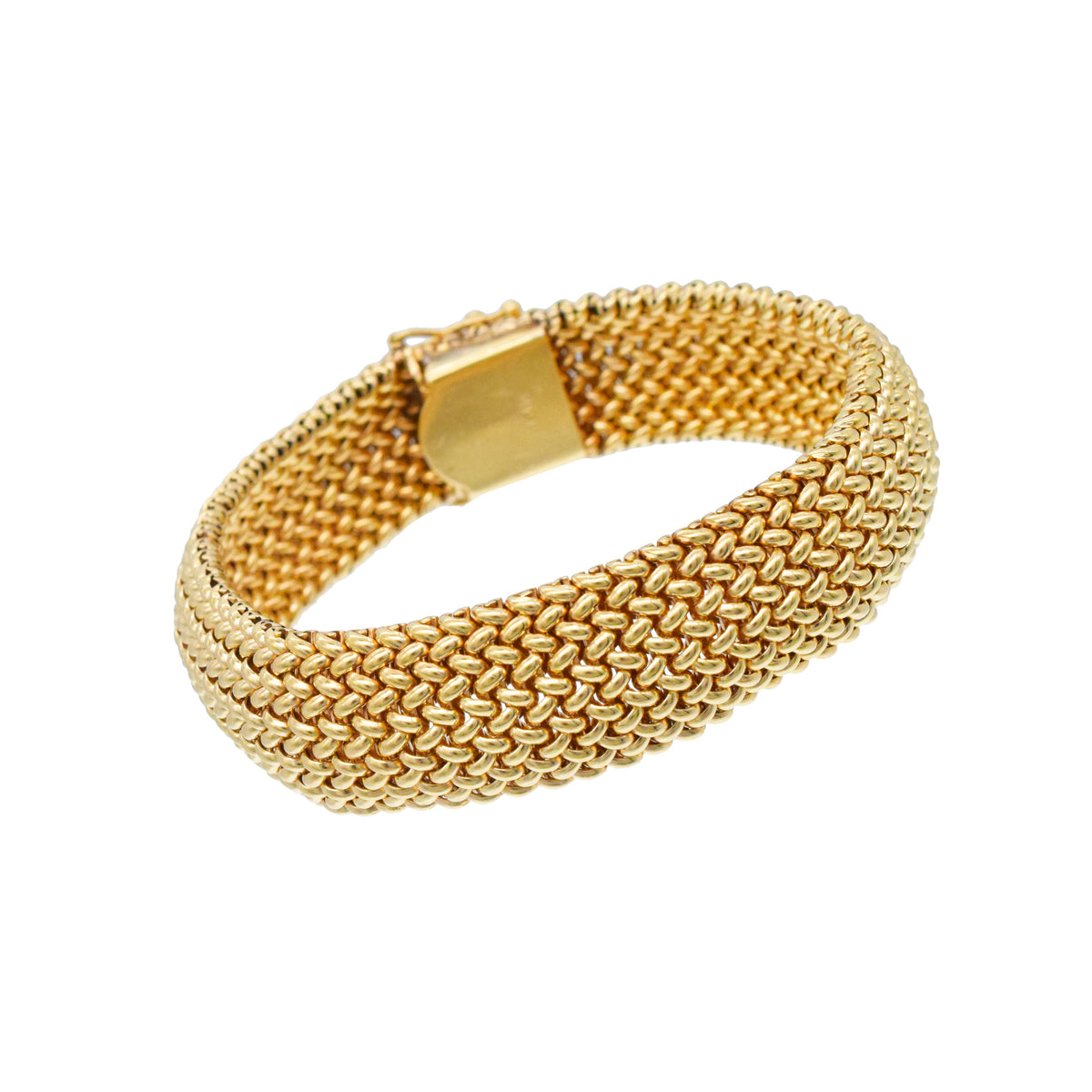 Tiffany & Co. Wide Woven Mesh Bracelet In 14k Yellow Gold