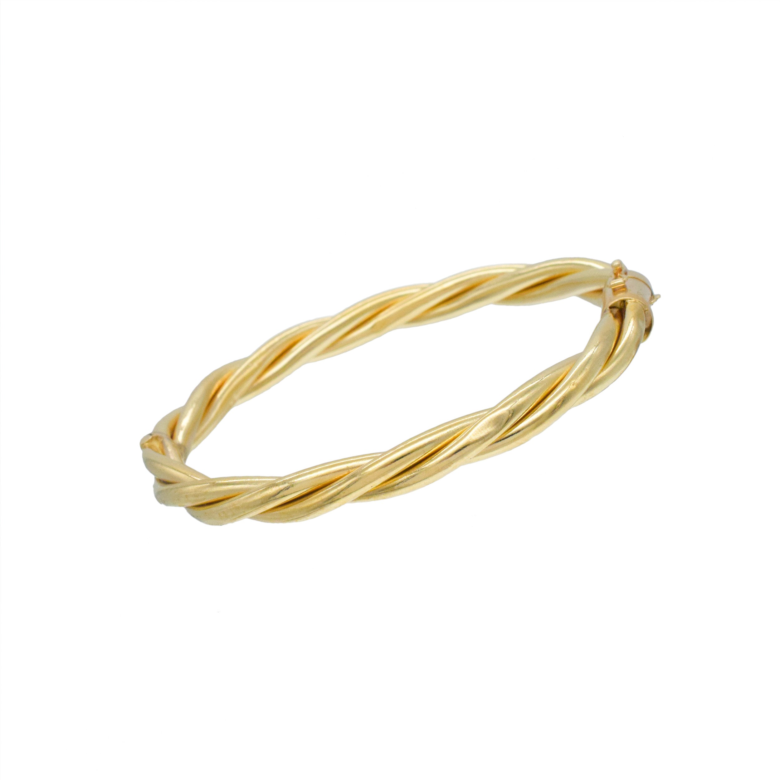 14k Yellow Gold Twist Bangle Bracelet