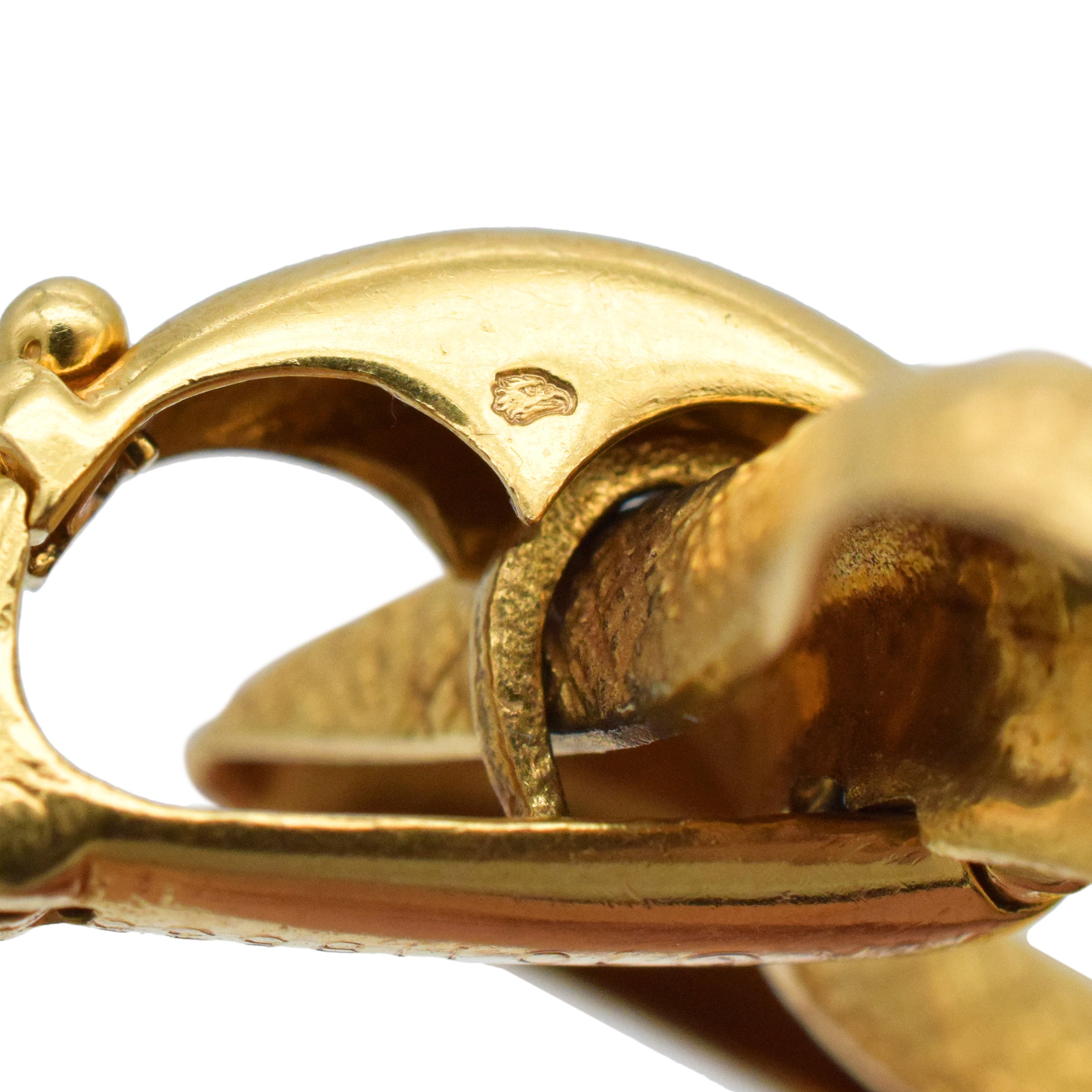Van Cleef & Arpels Wood And Textured 18k Yellow Gold Bracelet