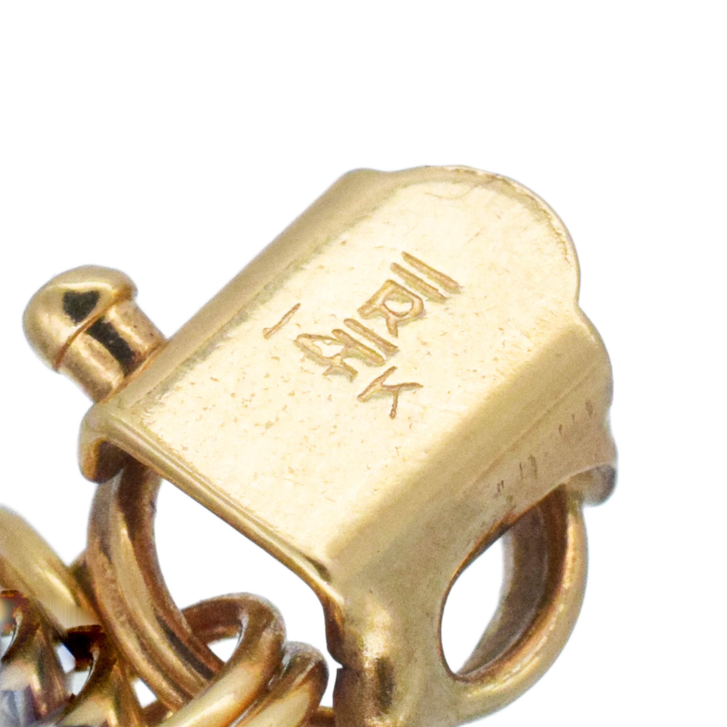 14k Yellow Gold Triple Link Charm Bracelet