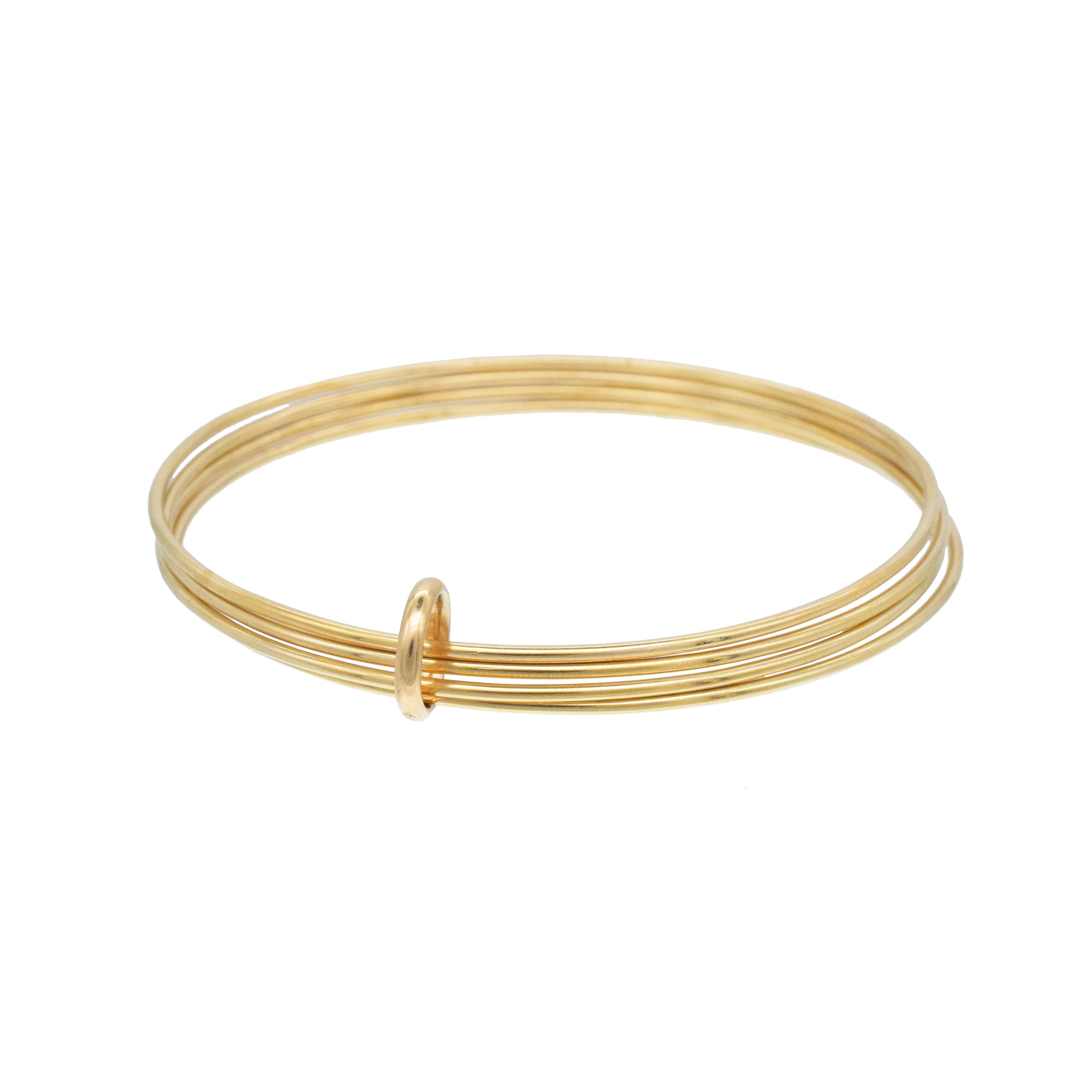 18k Yellow Gold Multi Band Bangle Bracelet In 18k Yellow Gold