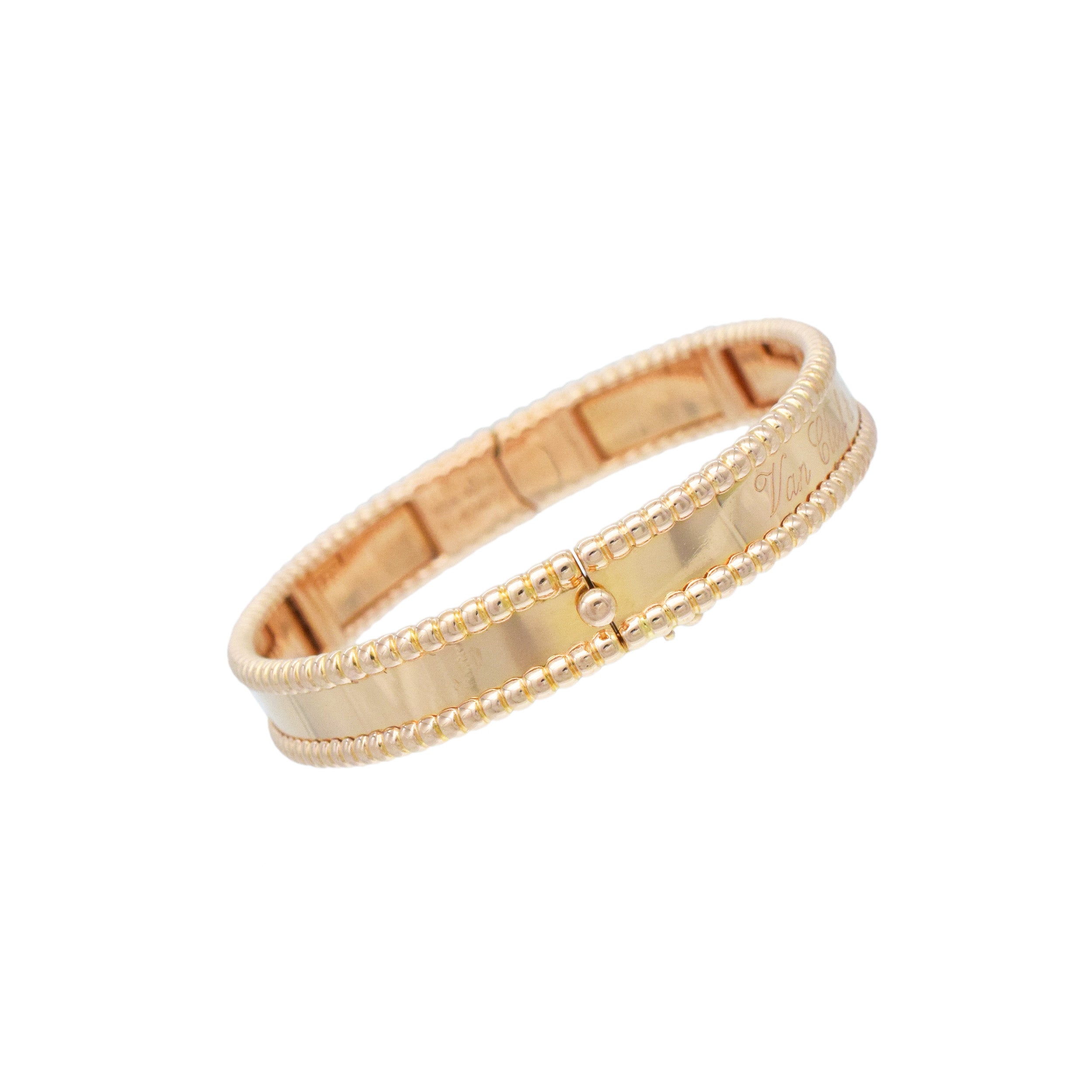 Van Cleef & Arpels 18k Rose Gold Signature Perlee Bracelet