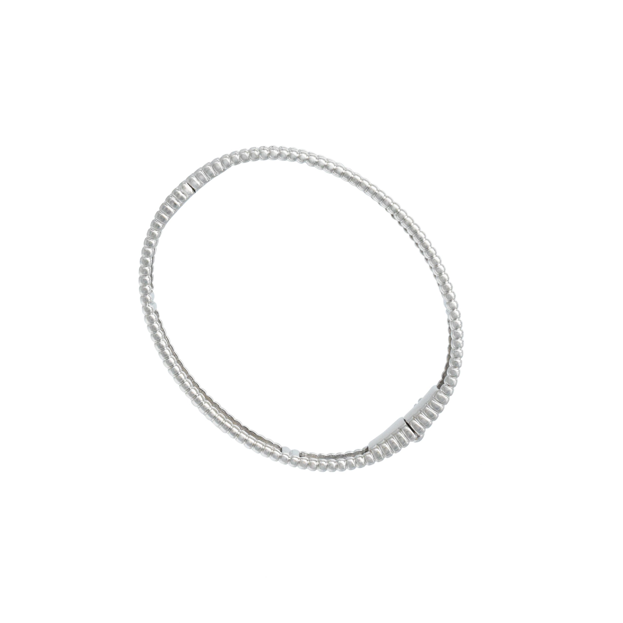 Van Cleef & Arpels Perlee Bangle Bracelet In 18k White Gold