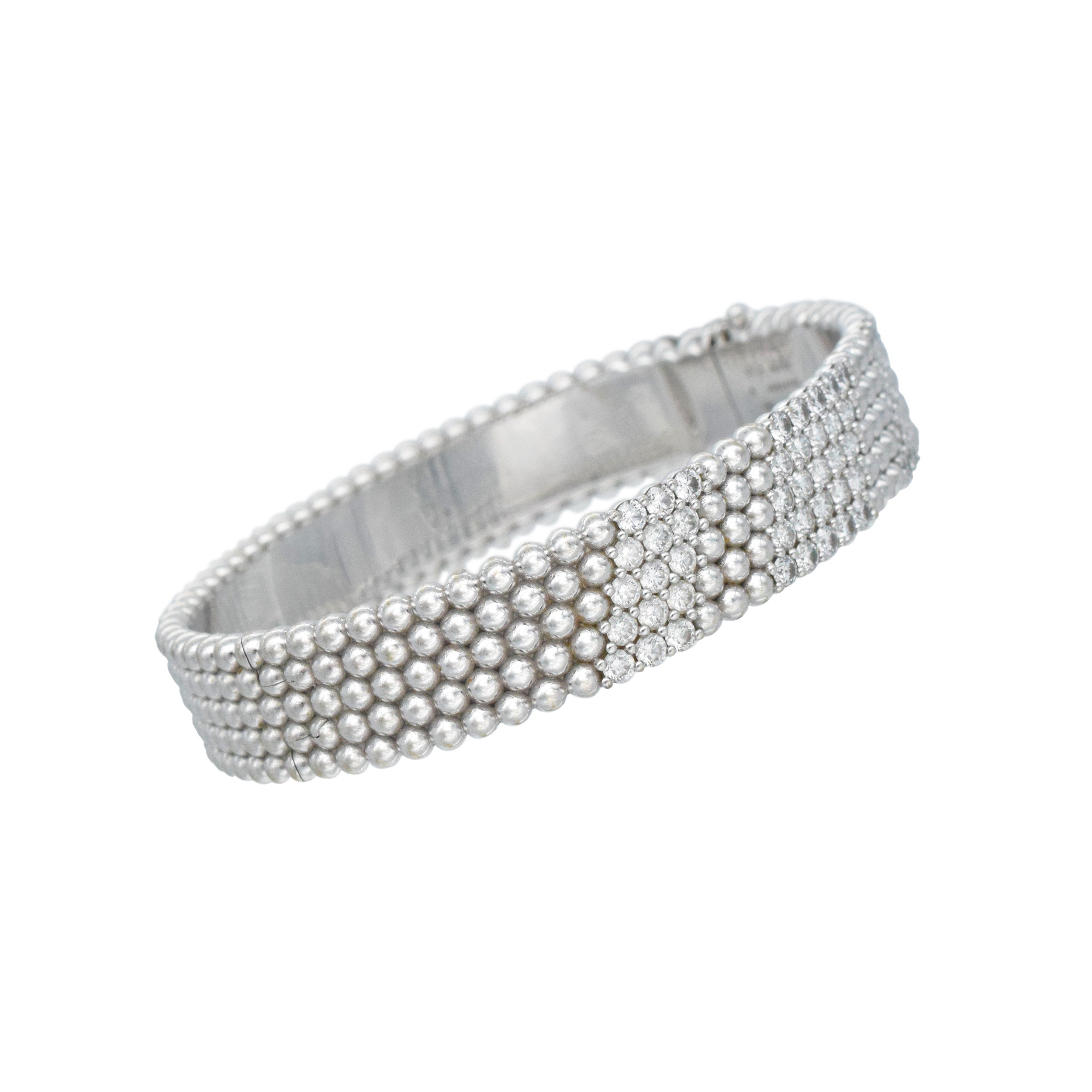 Van Cleef & Arpels Perlee 5-Row Diamond Bracelet In 18k White Gold