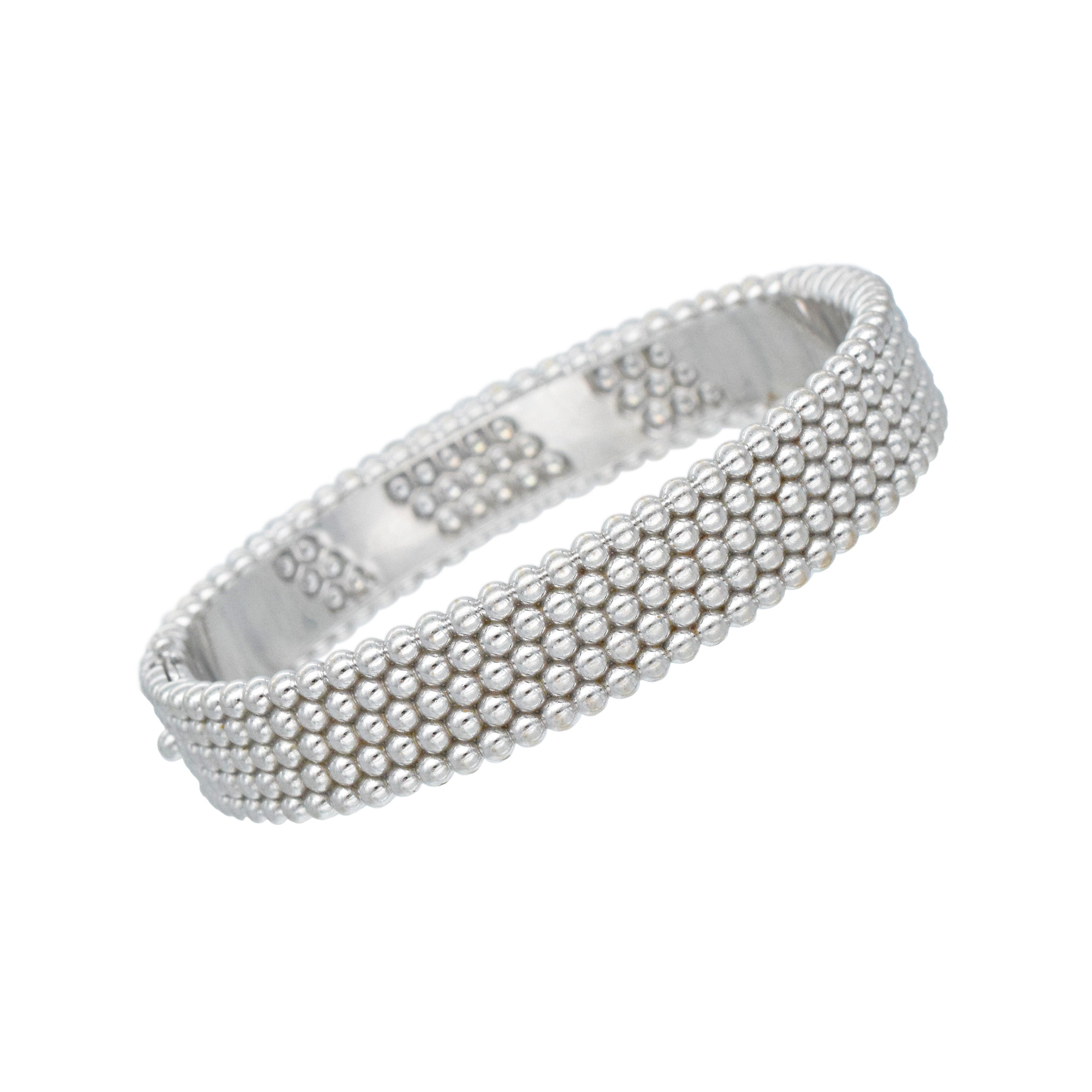 Van Cleef & Arpels Perlee 5-Row Diamond Bracelet In 18k White Gold
