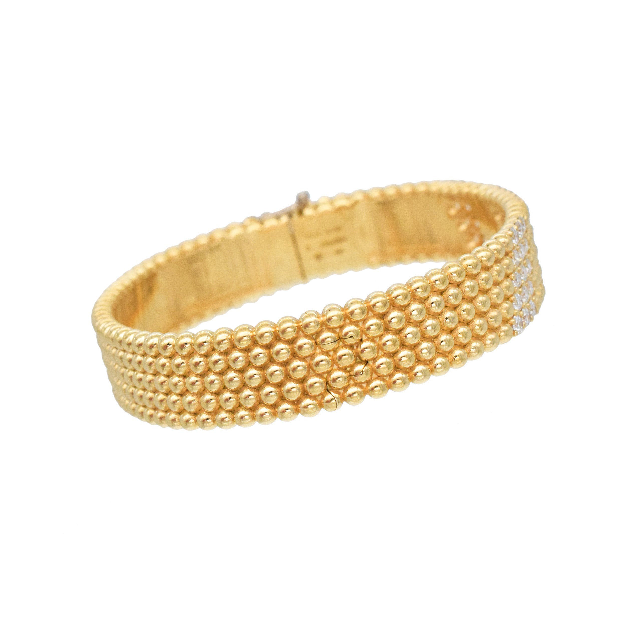 Van Cleef & Arpels Perlee 5-Row Diamond Bracelet In 18k Yellow Gold