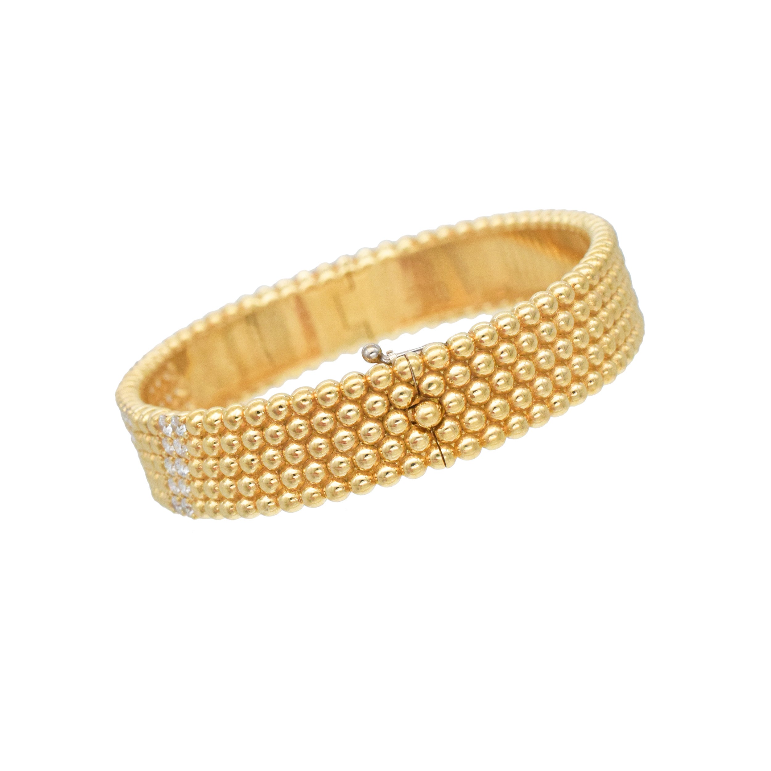 Van Cleef & Arpels Perlee 5-Row Diamond Bracelet In 18k Yellow Gold
