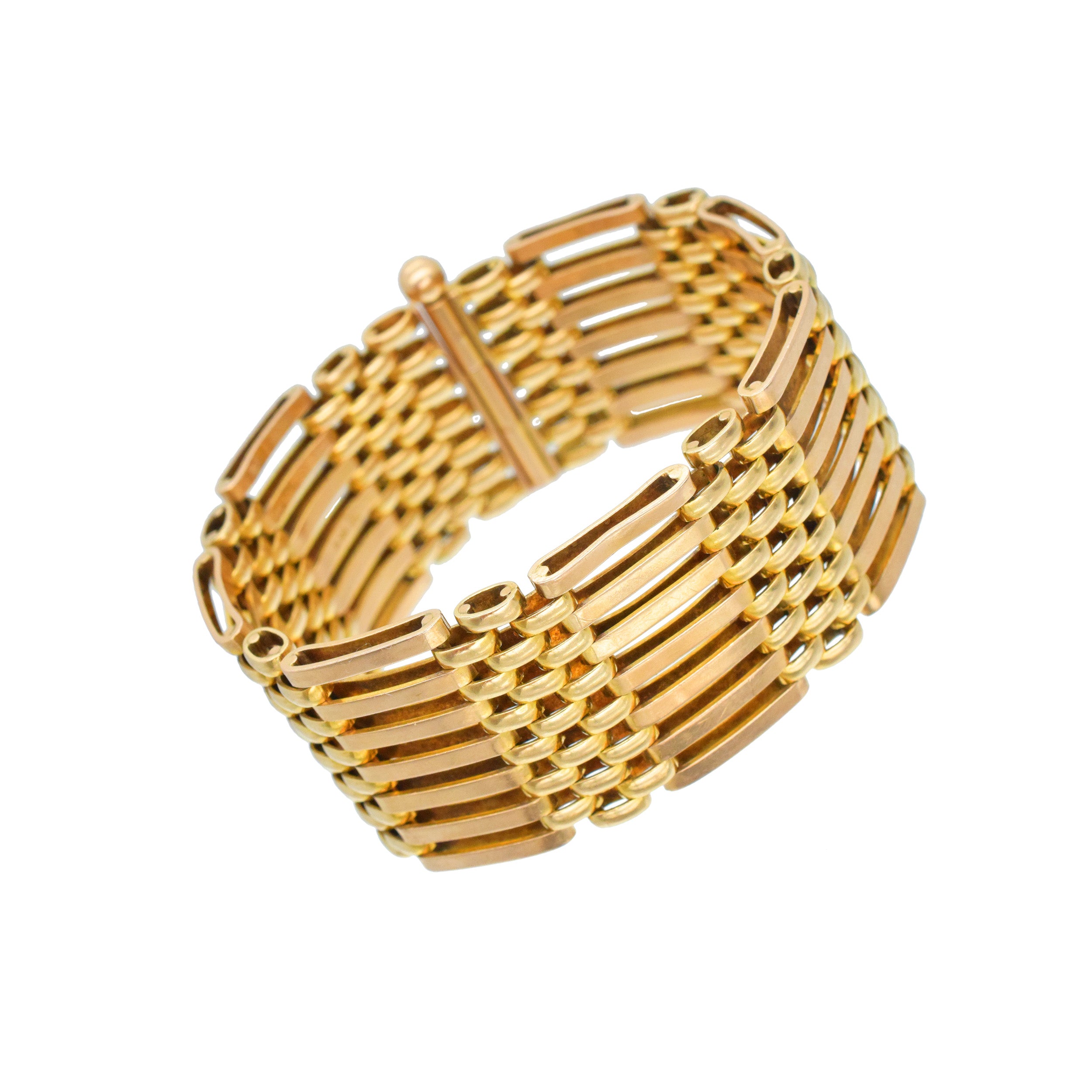 Walter Lampl Retro multi row bracelet in 14k two tone gold