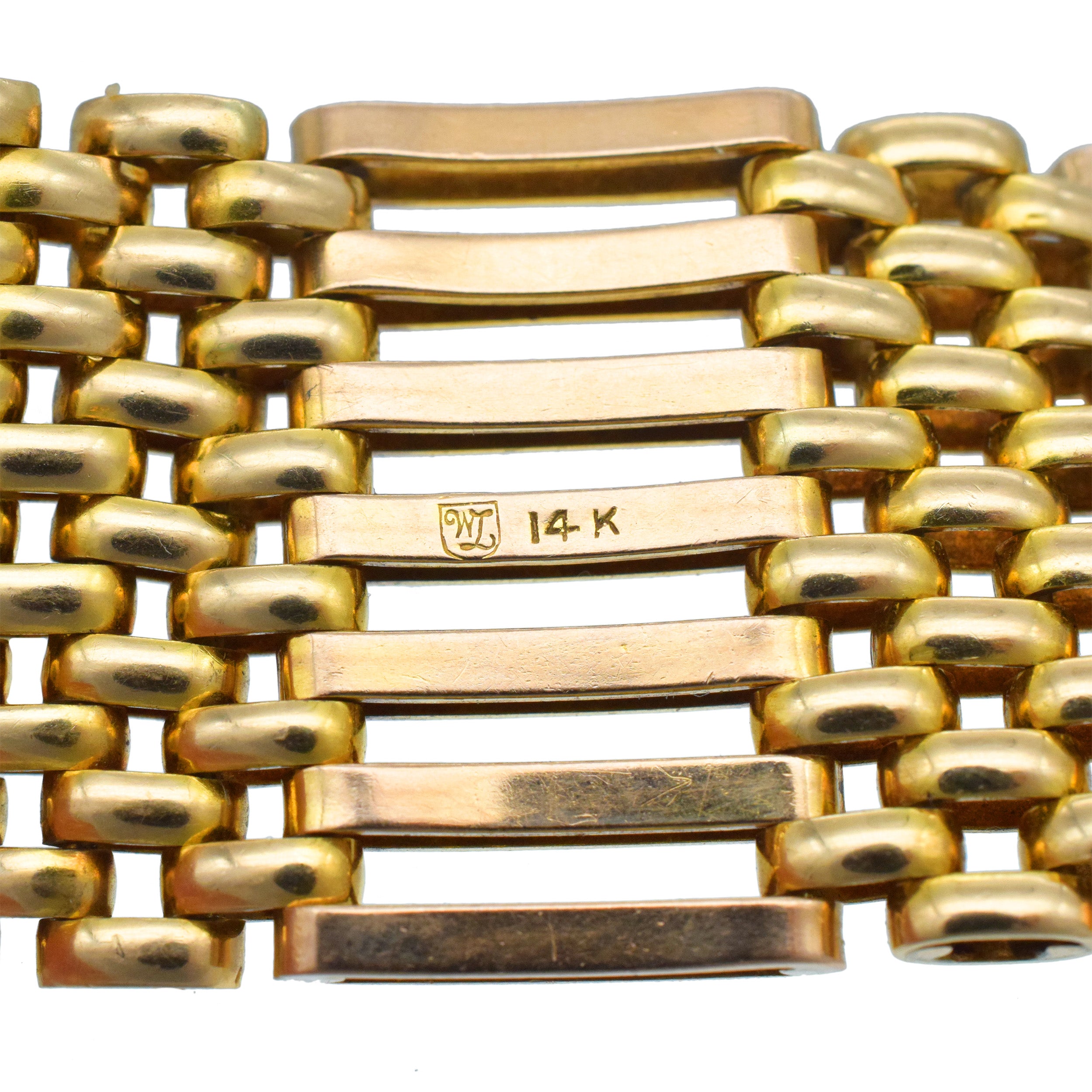 Walter Lampl Retro multi row bracelet in 14k two tone gold