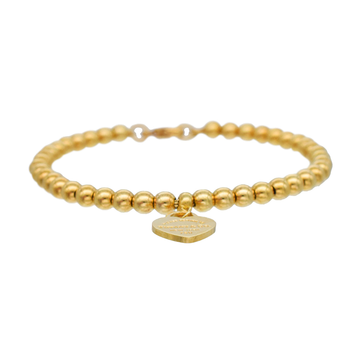 Tiffany & Co. Heart tag bead bracelet in 18k yellow gold
