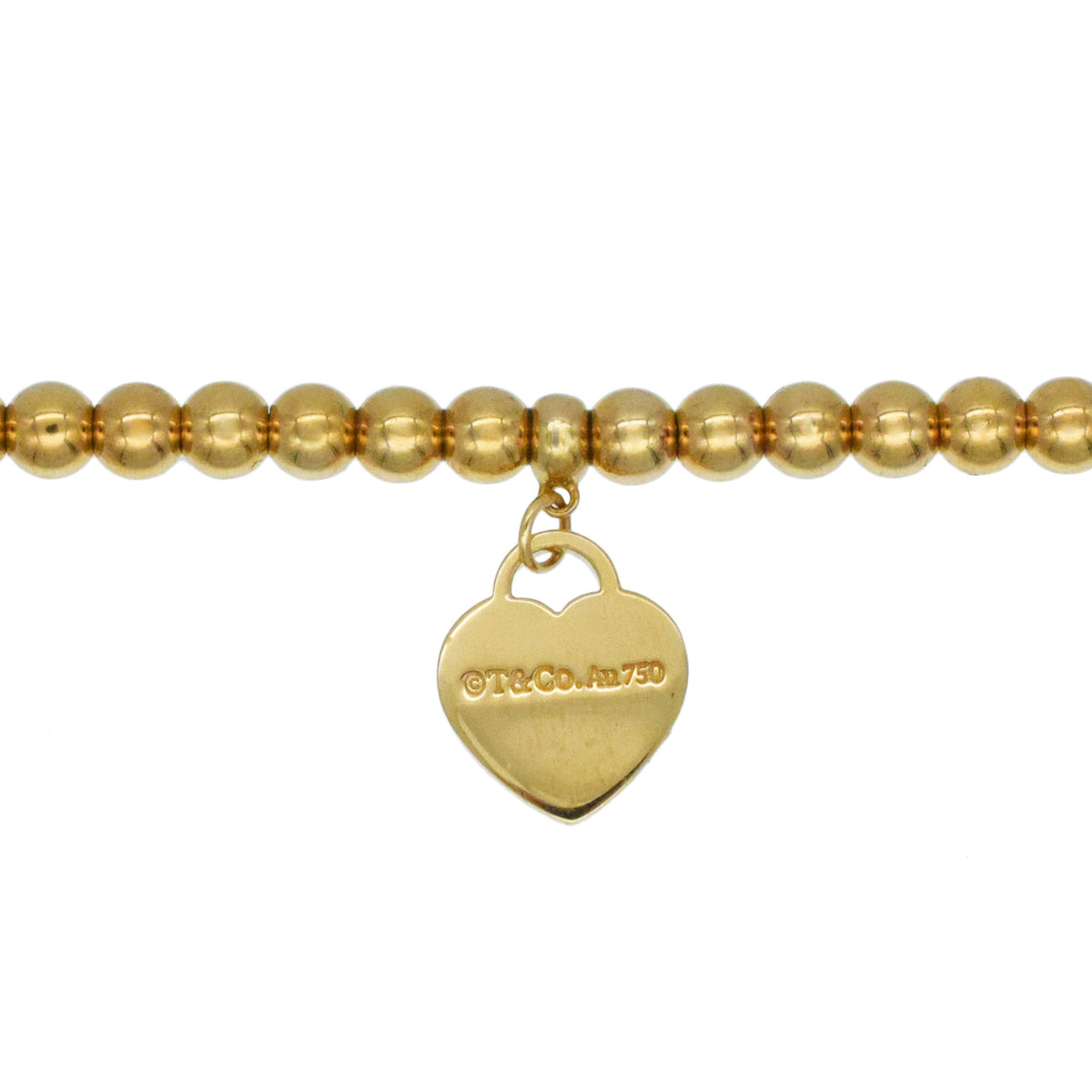 Tiffany & Co. Heart tag bead bracelet in 18k yellow gold