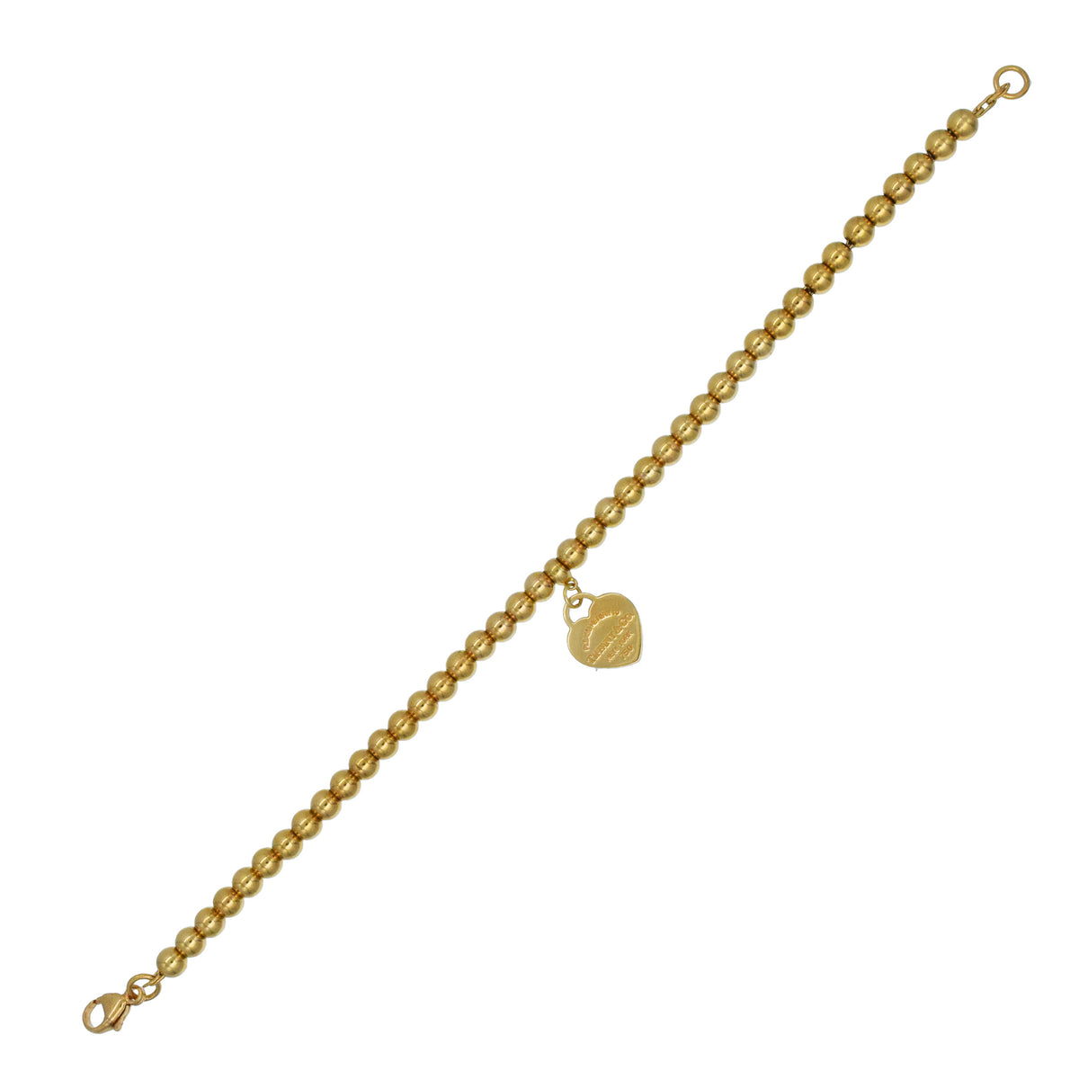 Tiffany & Co. Heart tag bead bracelet in 18k yellow gold