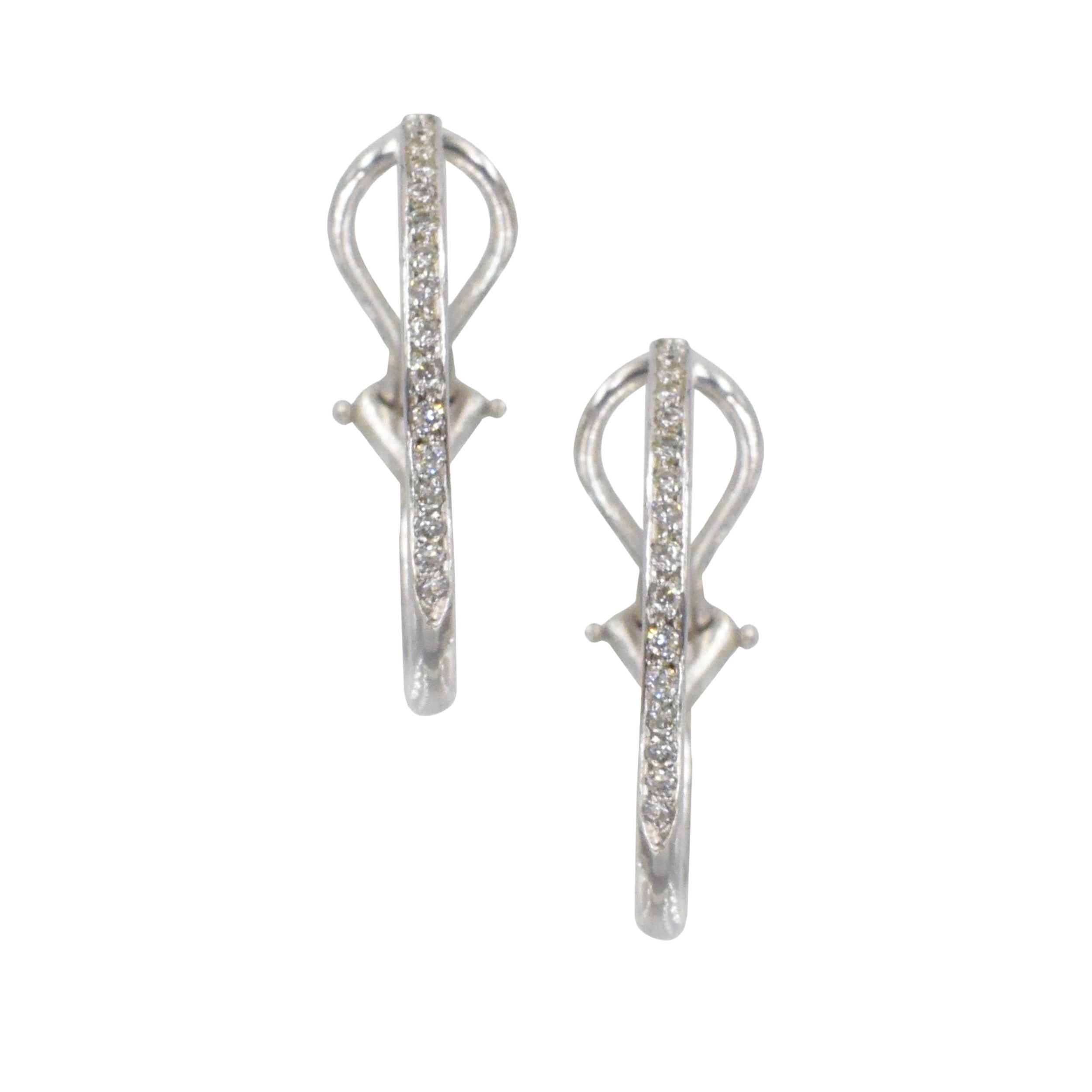 0.40ct Diamond Hoop Earrings In 14k White Gold