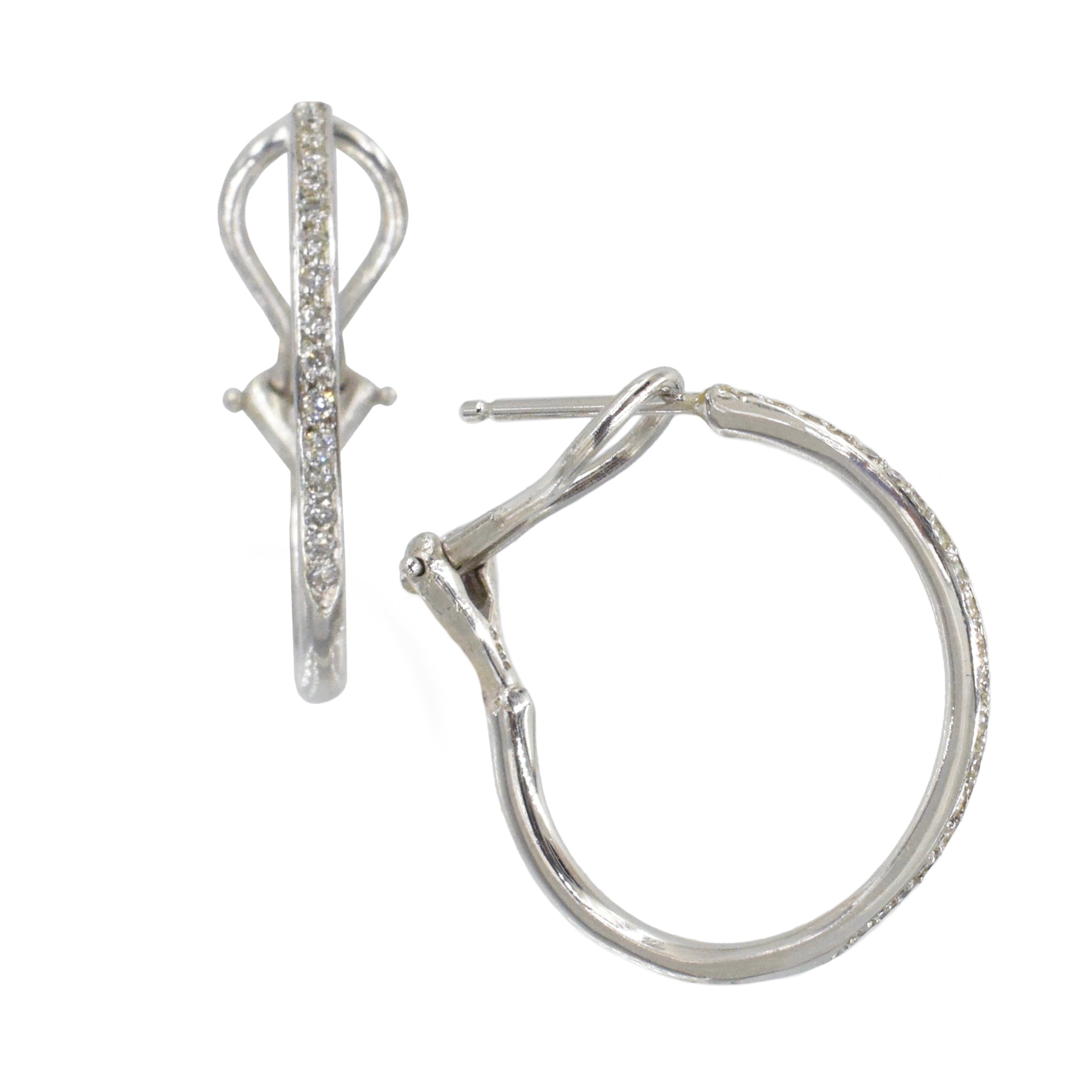 0.40ct Diamond Hoop Earrings In 14k White Gold