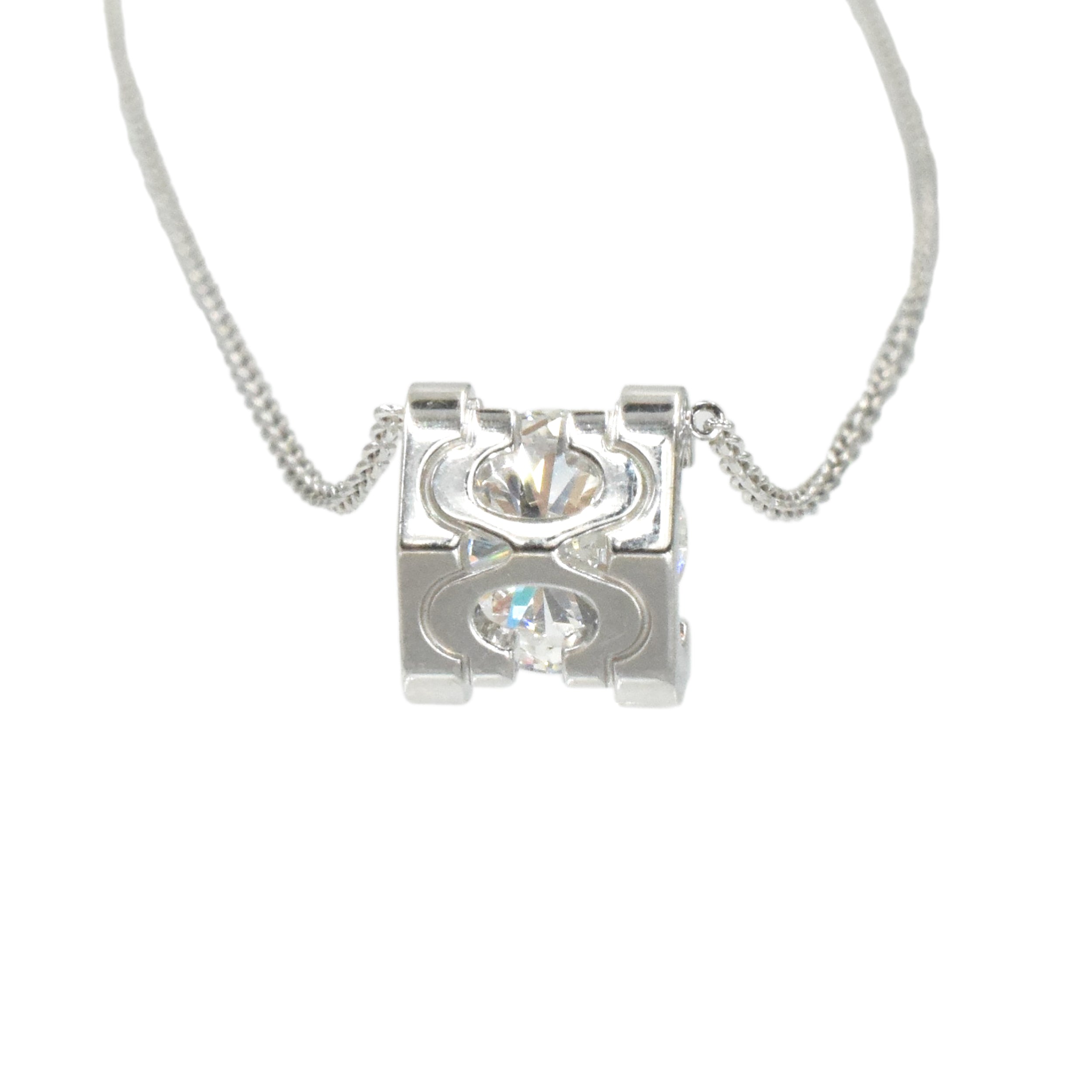 C de Cartier signature setting diamond solitaire necklace