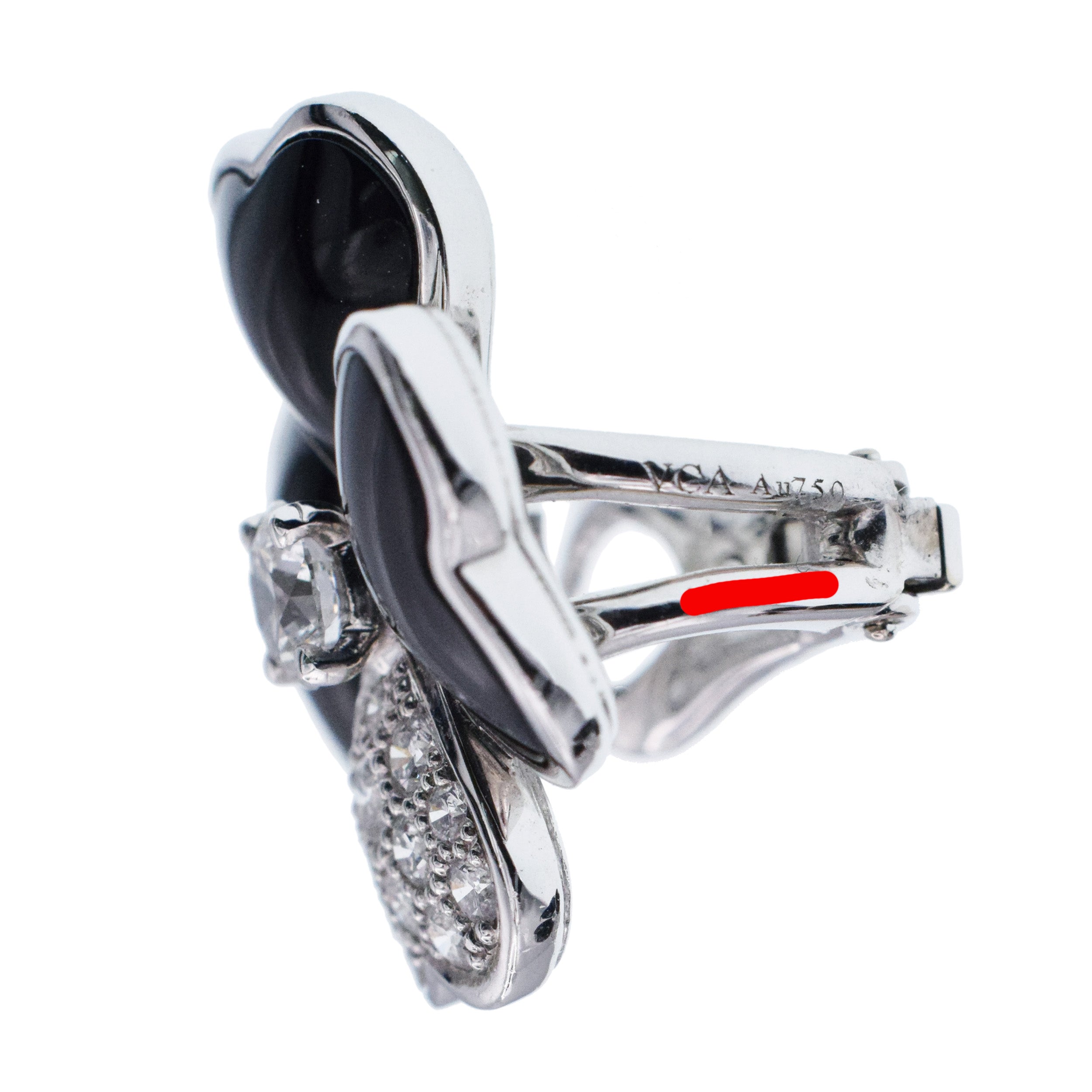 Van Cleef & Arpels Diamond, Onyx, and White Gold 'Cosmos' Clip Earrings