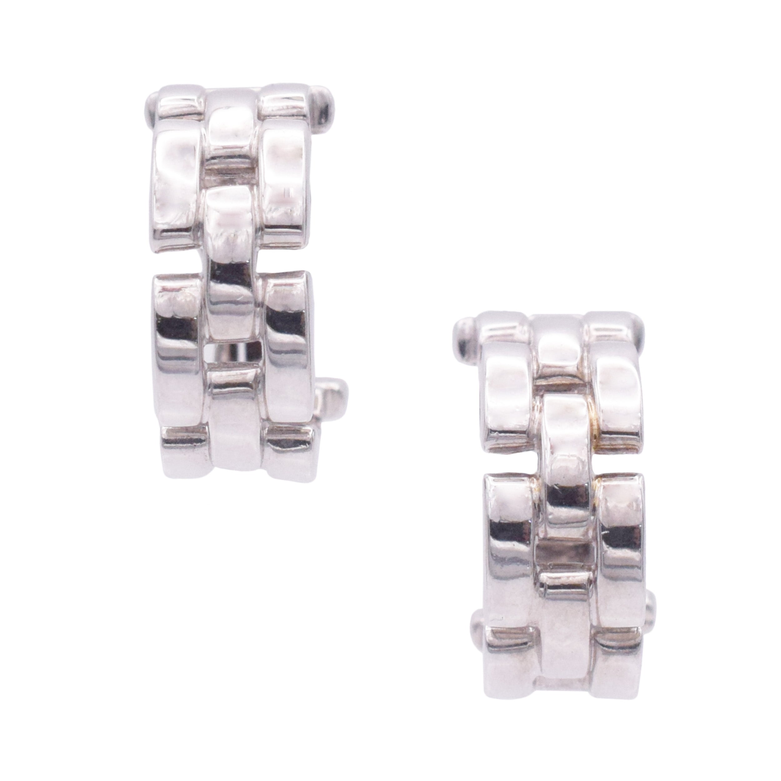 Cartier 'Maillon Panthere' Hoop Earrings in 18k White Gold