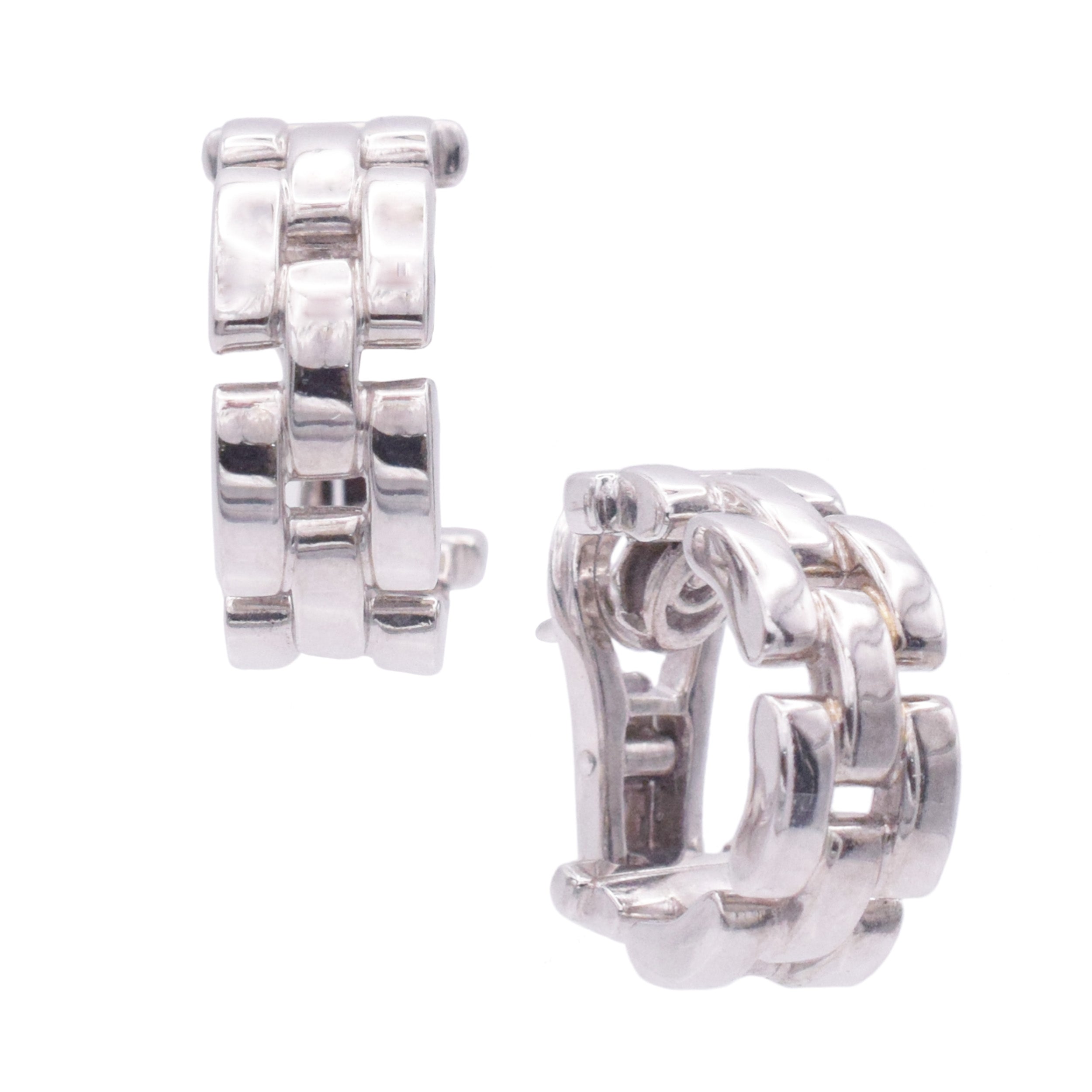 Cartier 'Maillon Panthere' Hoop Earrings in 18k White Gold
