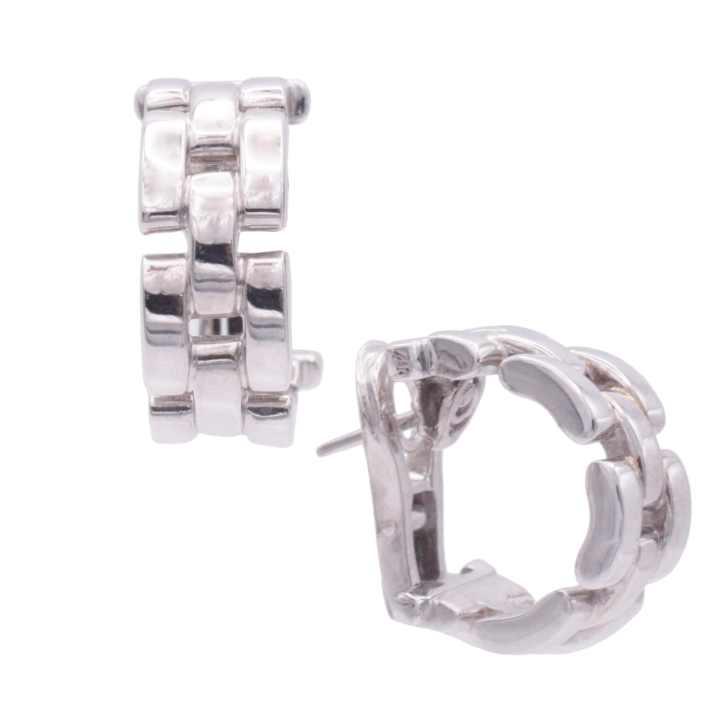 Cartier 'Maillon Panthere' Hoop Earrings in 18k White Gold