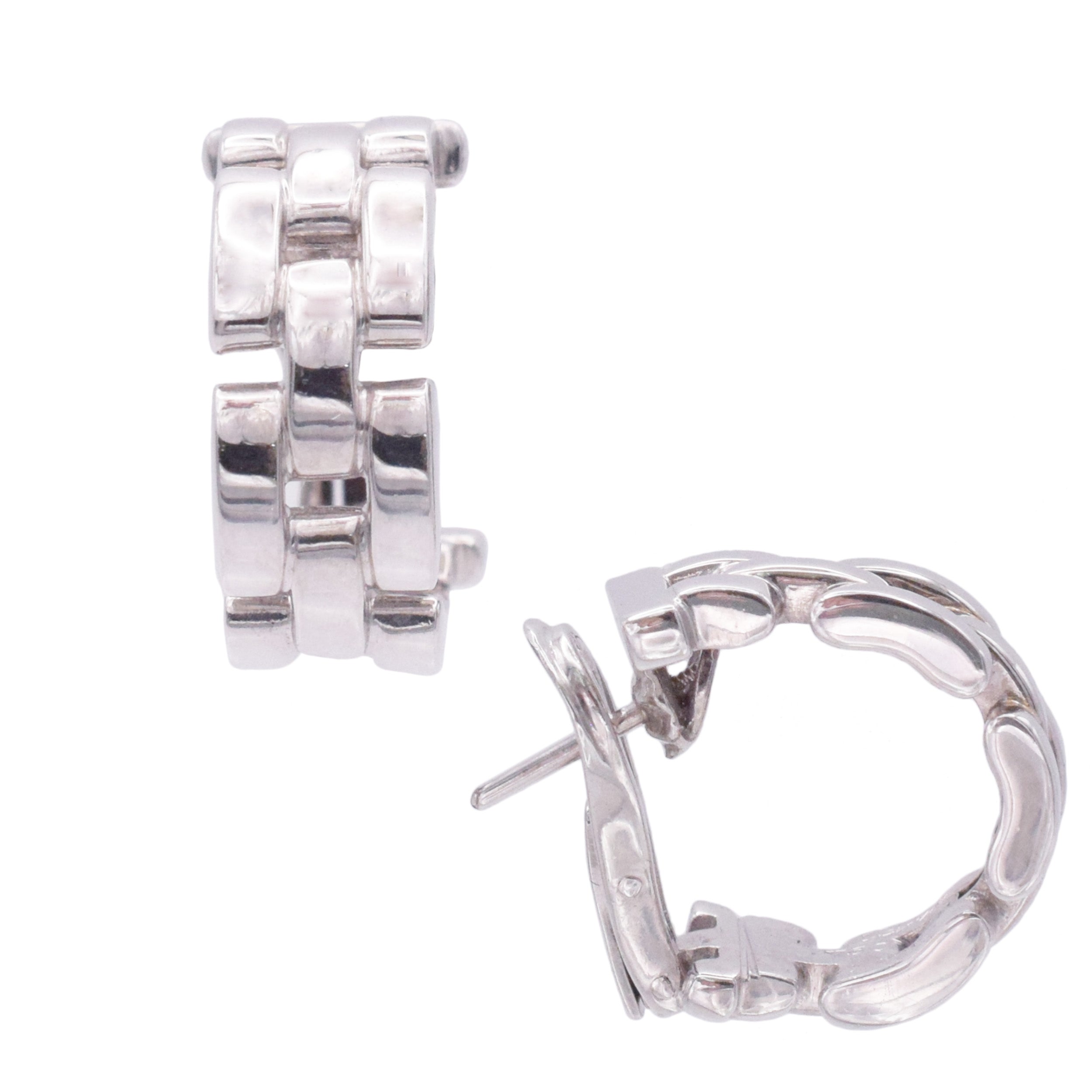 Cartier 'Maillon Panthere' Hoop Earrings in 18k White Gold