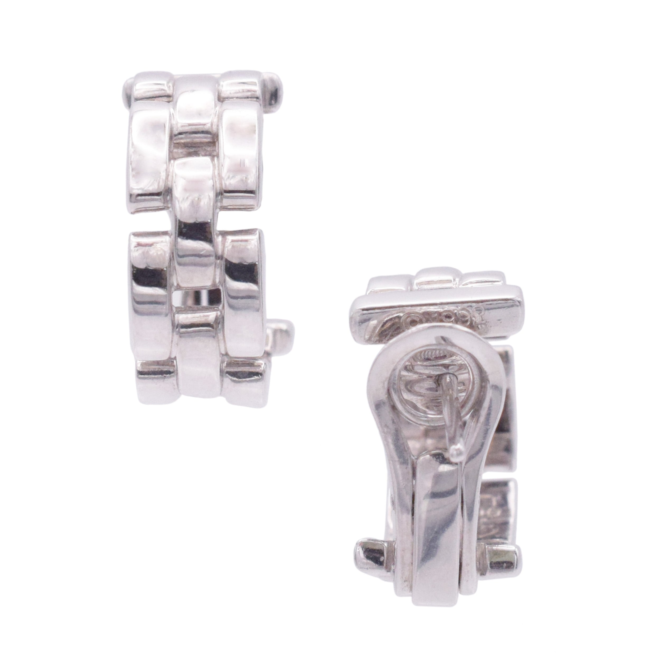 Cartier 'Maillon Panthere' Hoop Earrings in 18k White Gold