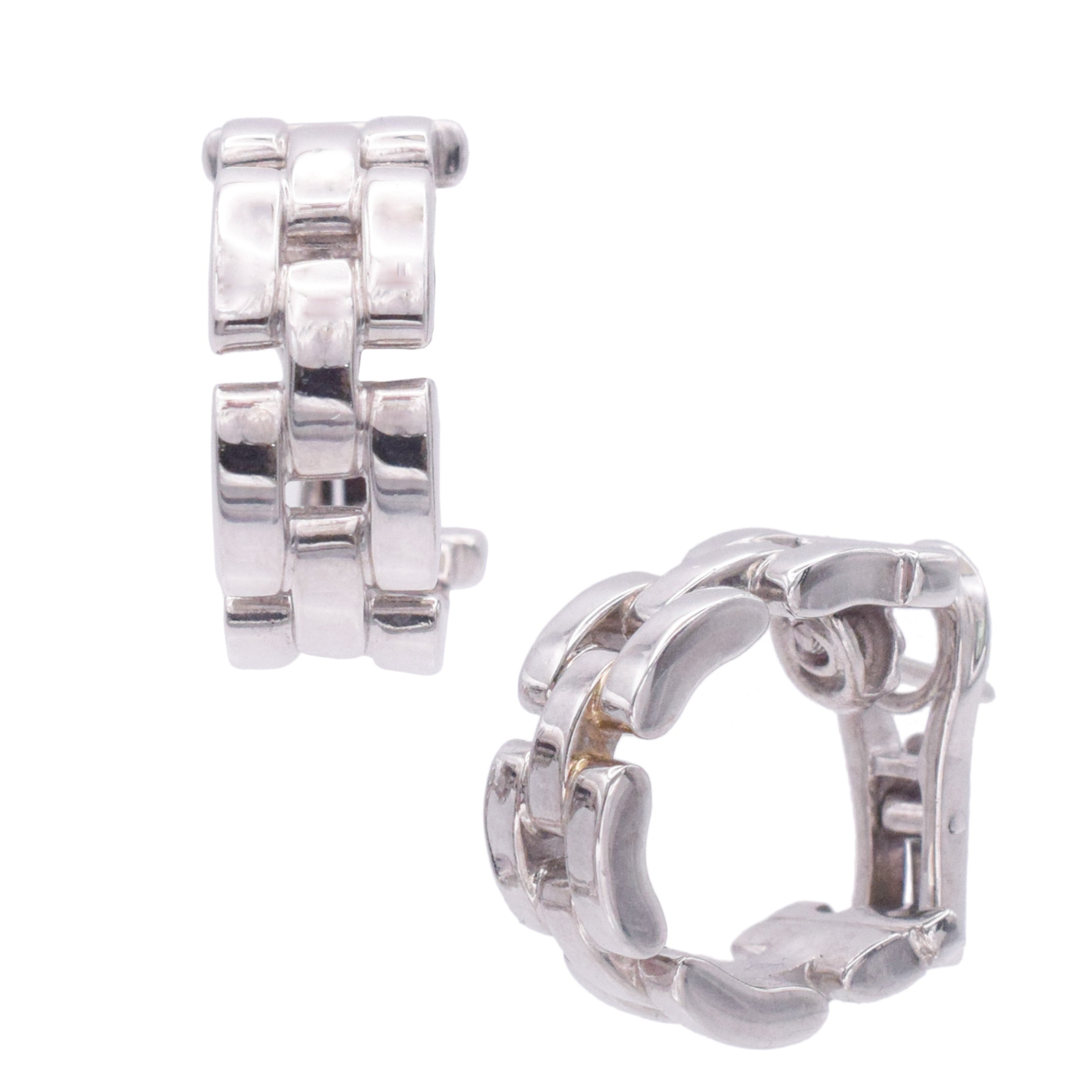 Cartier 'Maillon Panthere' Hoop Earrings in 18k White Gold