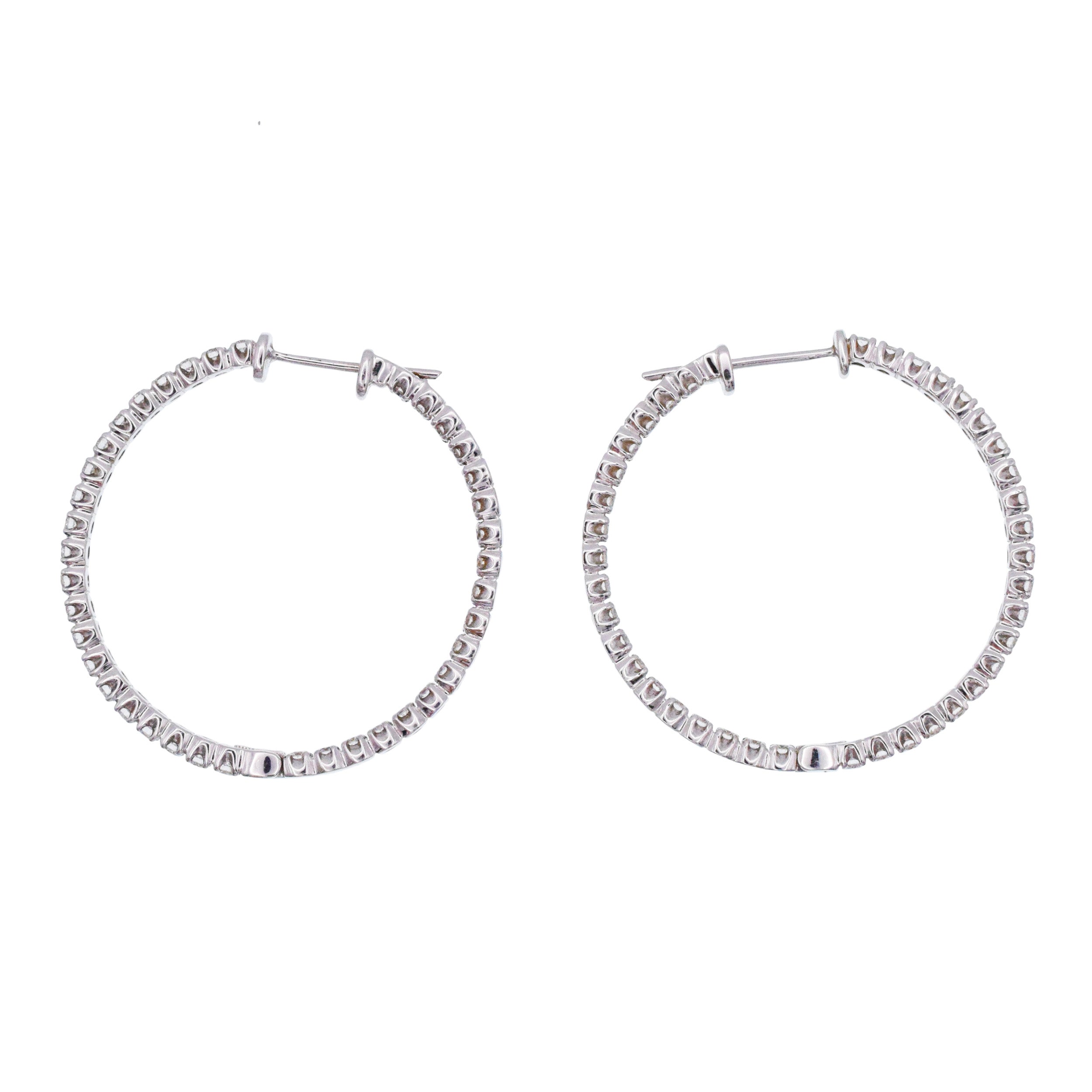 Tiffany&Co. Diamond Inside Out Hoop Earrings In 18k White Gold