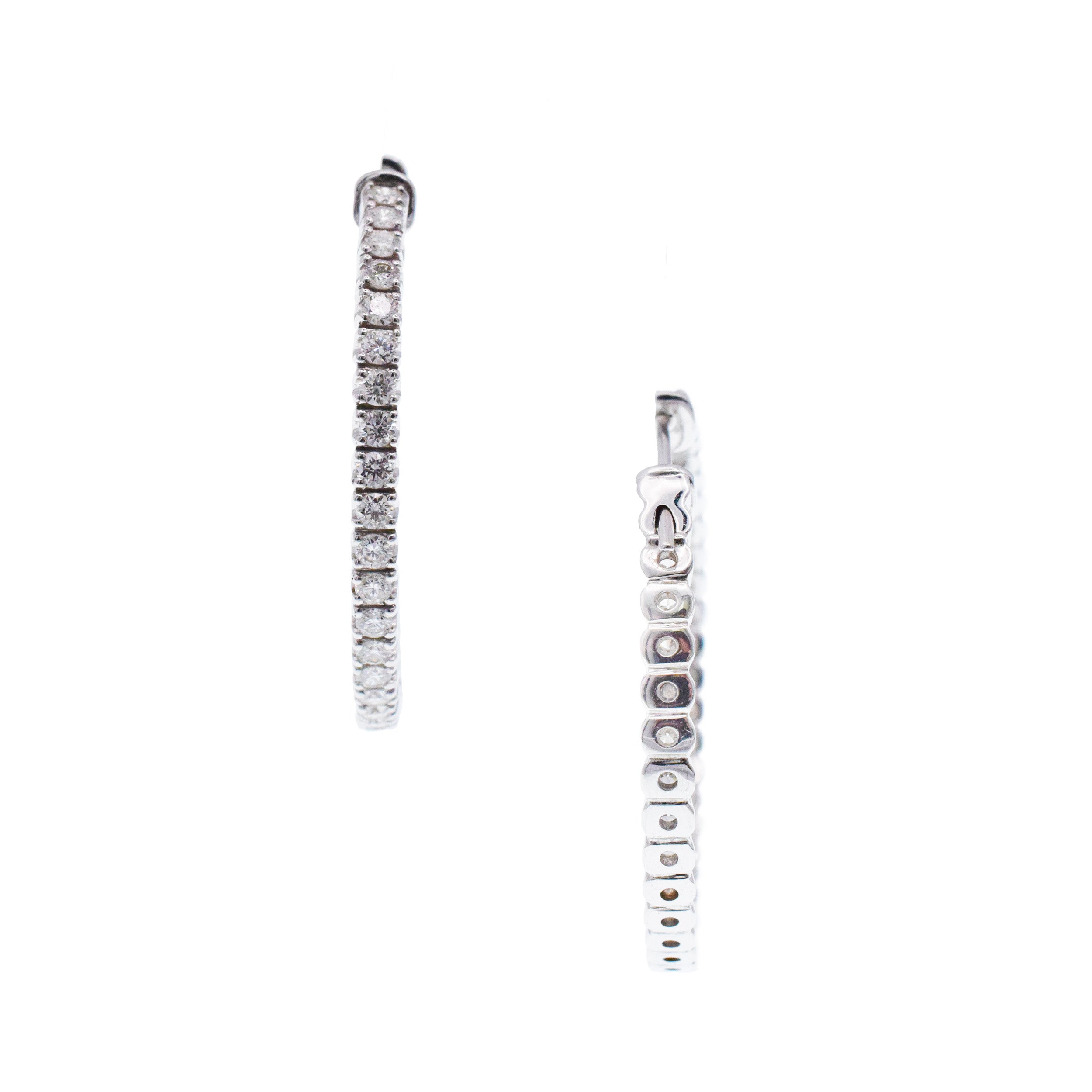 Tiffany&Co. Diamond Inside Out Hoop Earrings In 18k White Gold