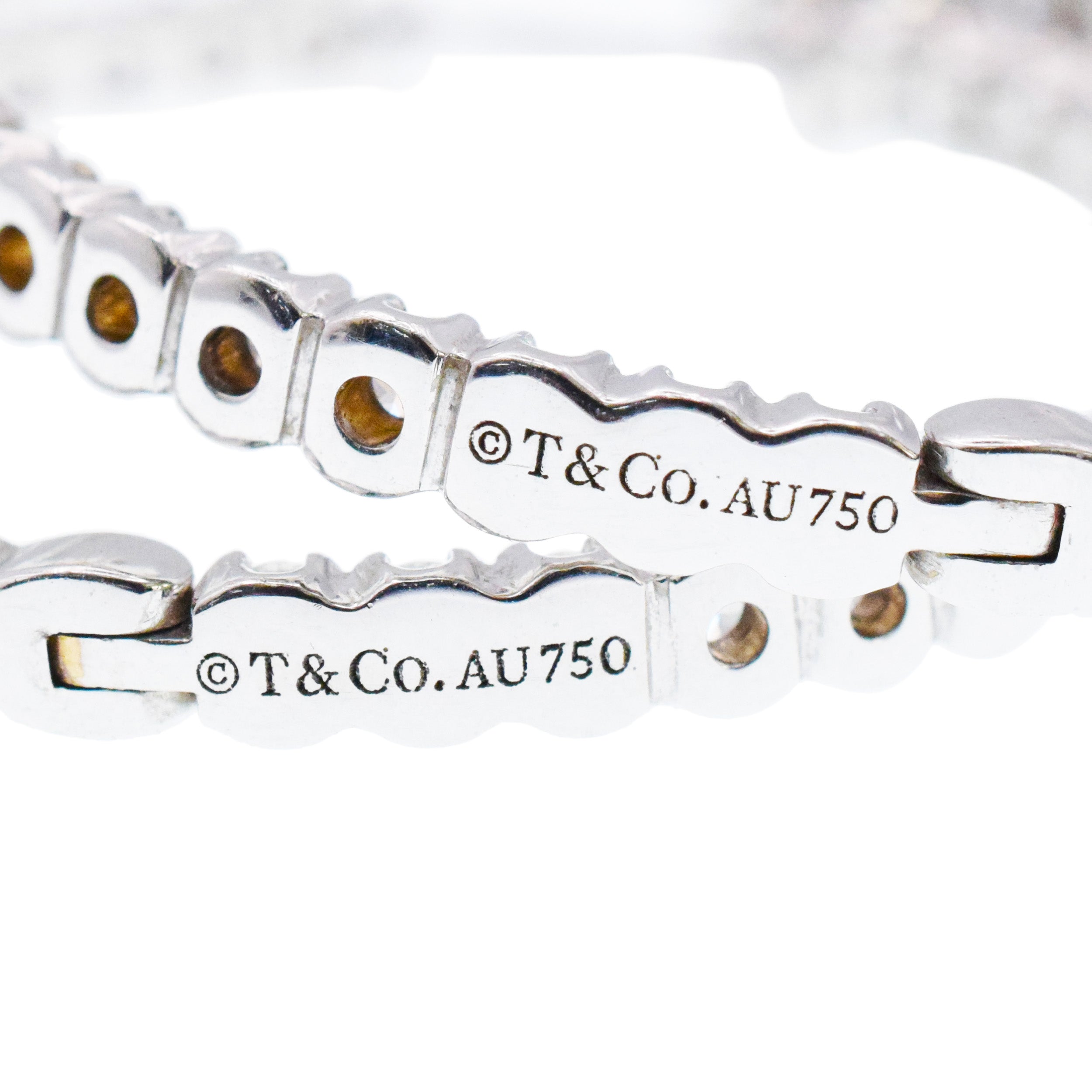 Tiffany&Co. Diamond Inside Out Hoop Earrings In 18k White Gold