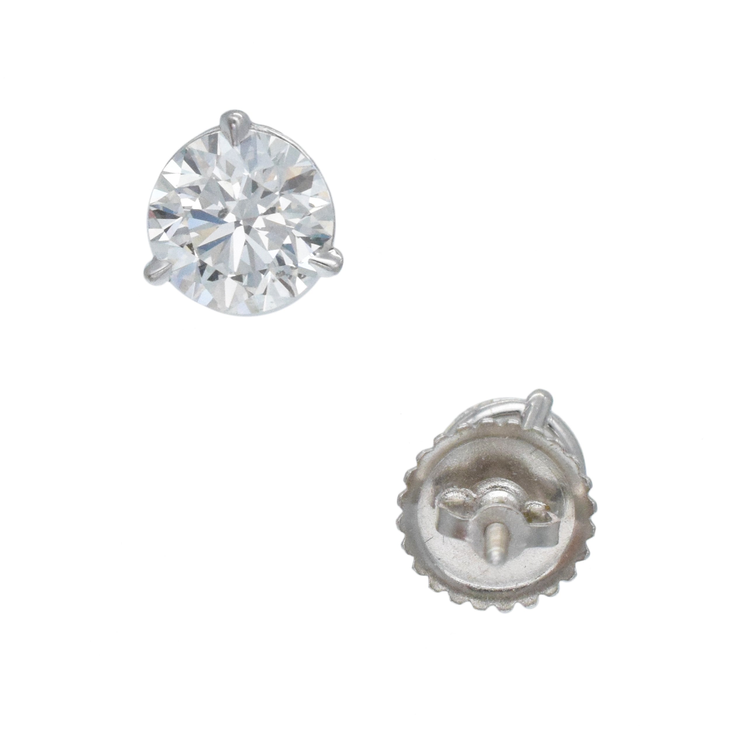 2.44ct martini set stud earrings set in 14k white gold