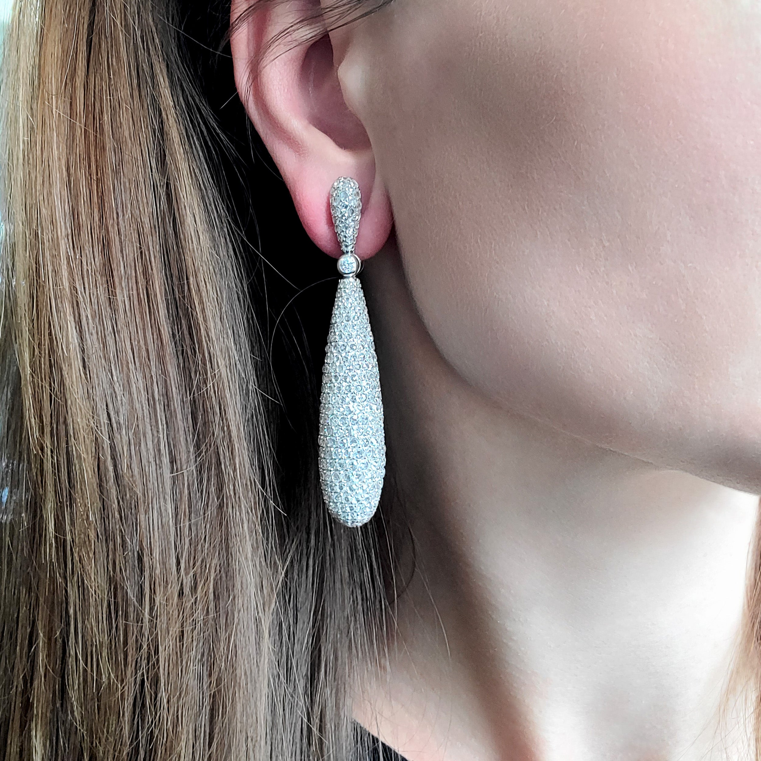De Grisogono Diamond 'Gocce' Earrings In 18k White Gold