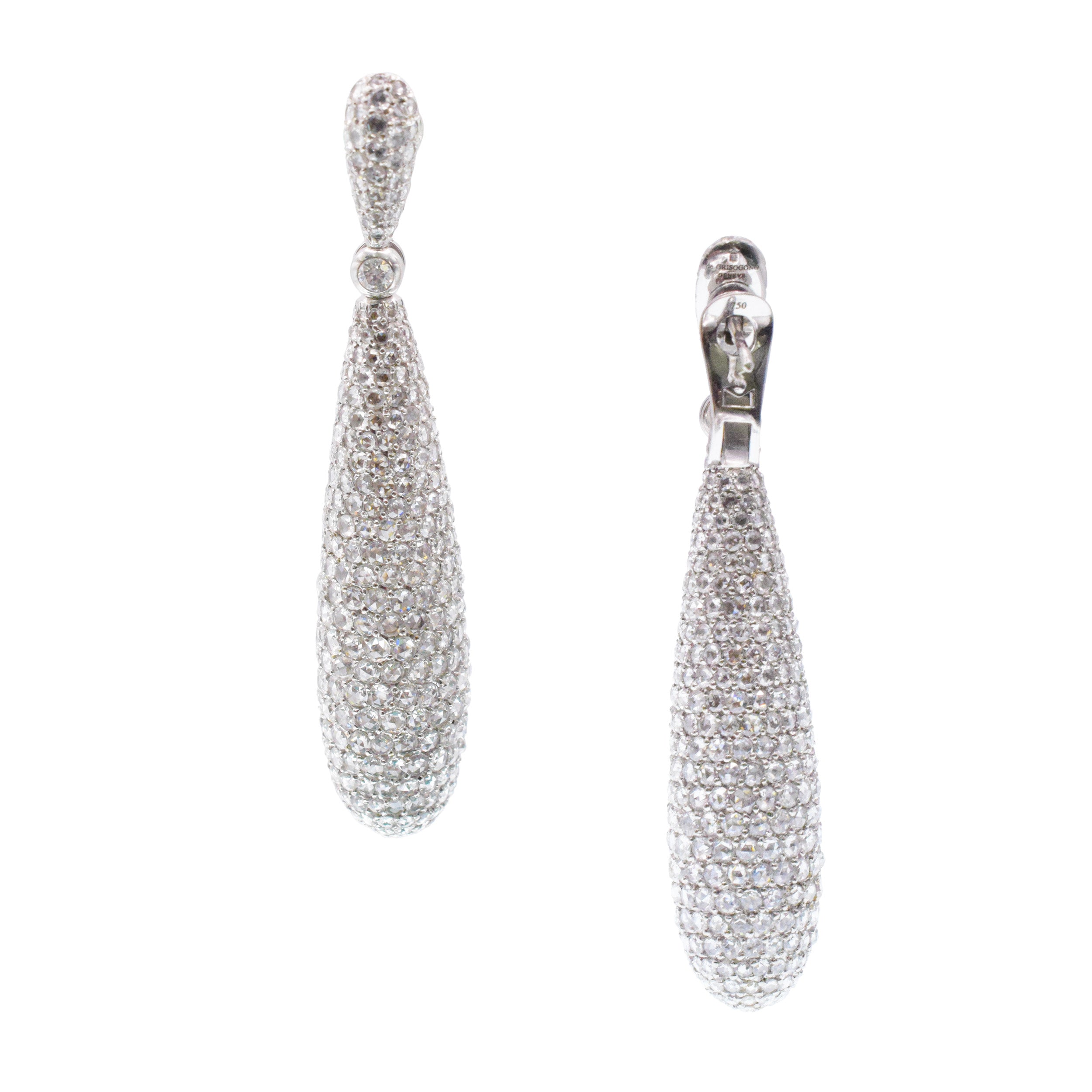 De Grisogono Diamond 'Gocce' Earrings In 18k White Gold