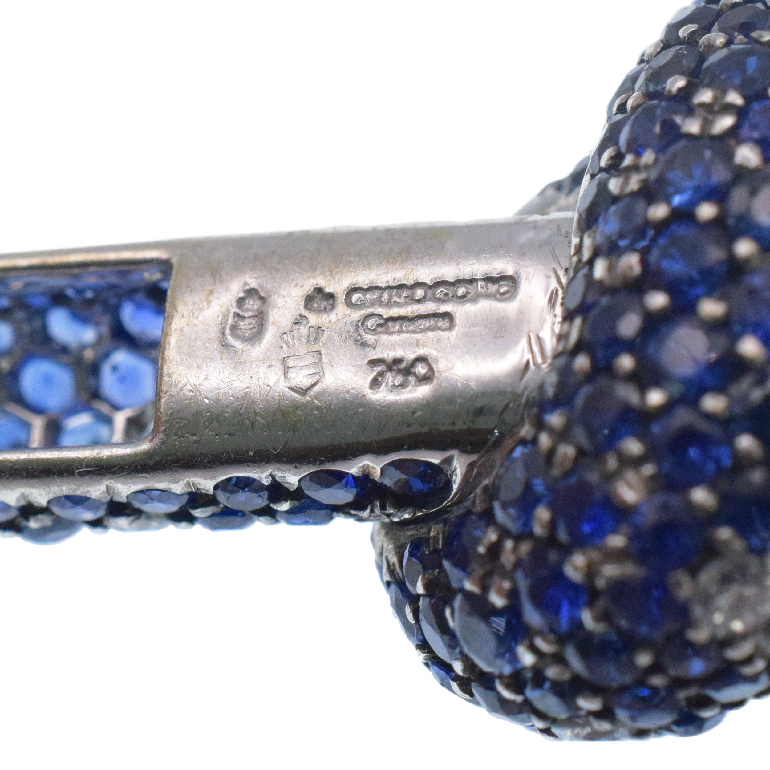 De Grisogono Sapphire And Diamond Knot Drop Earrings In 18k White gold