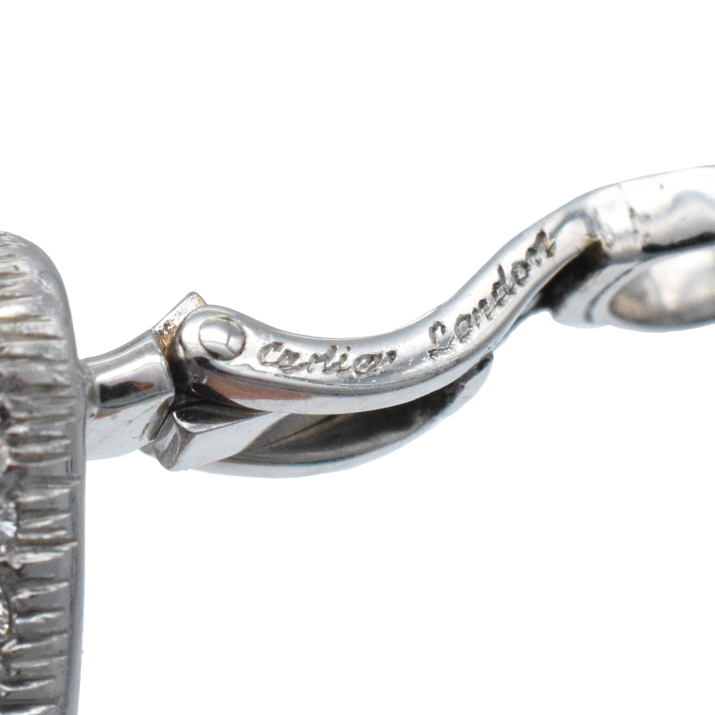 Cartier Diamond And Sapphire ‘Panthere’ Creole Hoop Earrings In Platinum
