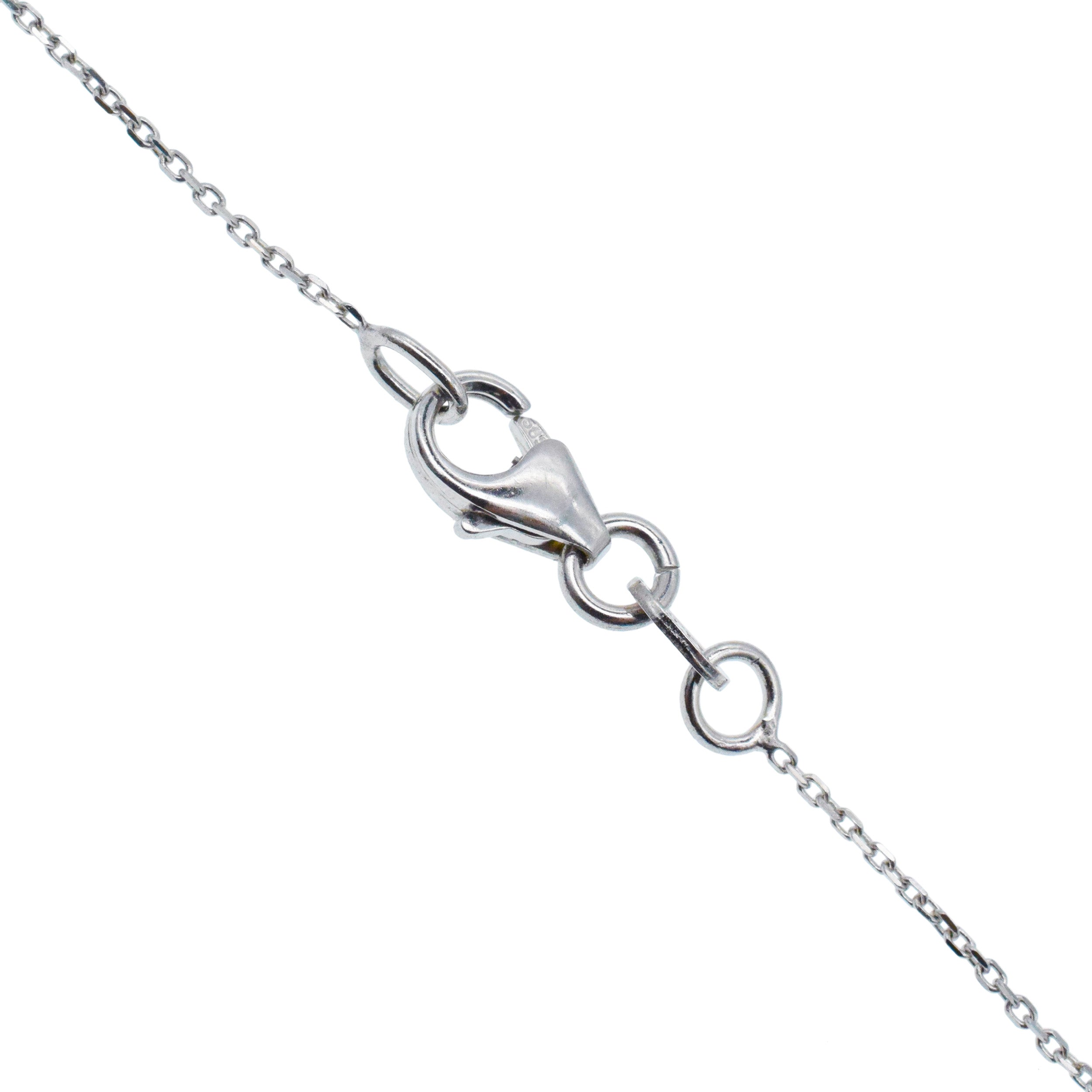 Topaz And Diamond Pyramid Earrings And Pendant Set In 18k White Gold with 14k White Gold Chain