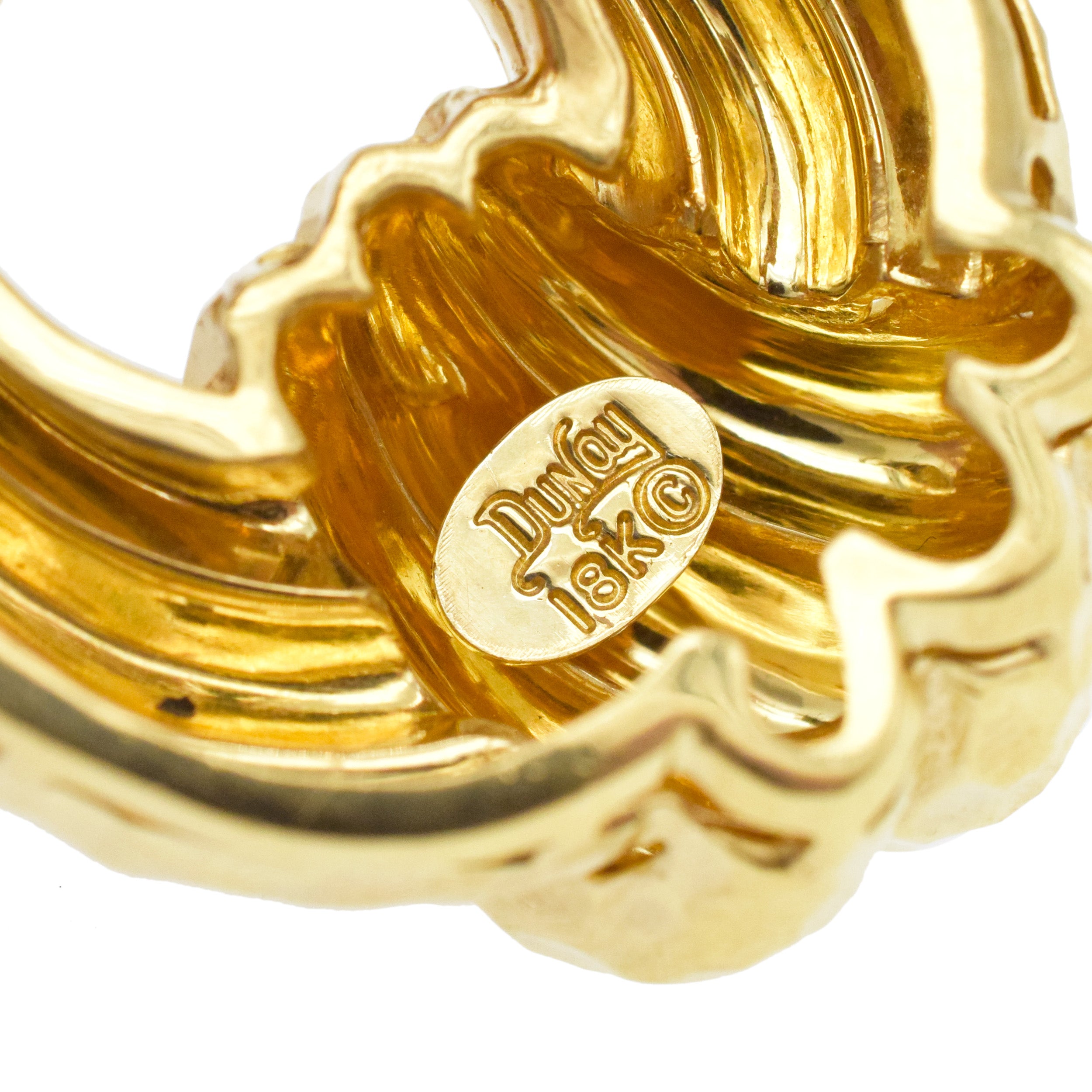 Henry Dunay Hammered 18k Yellow Gold Doorknocker Earrings