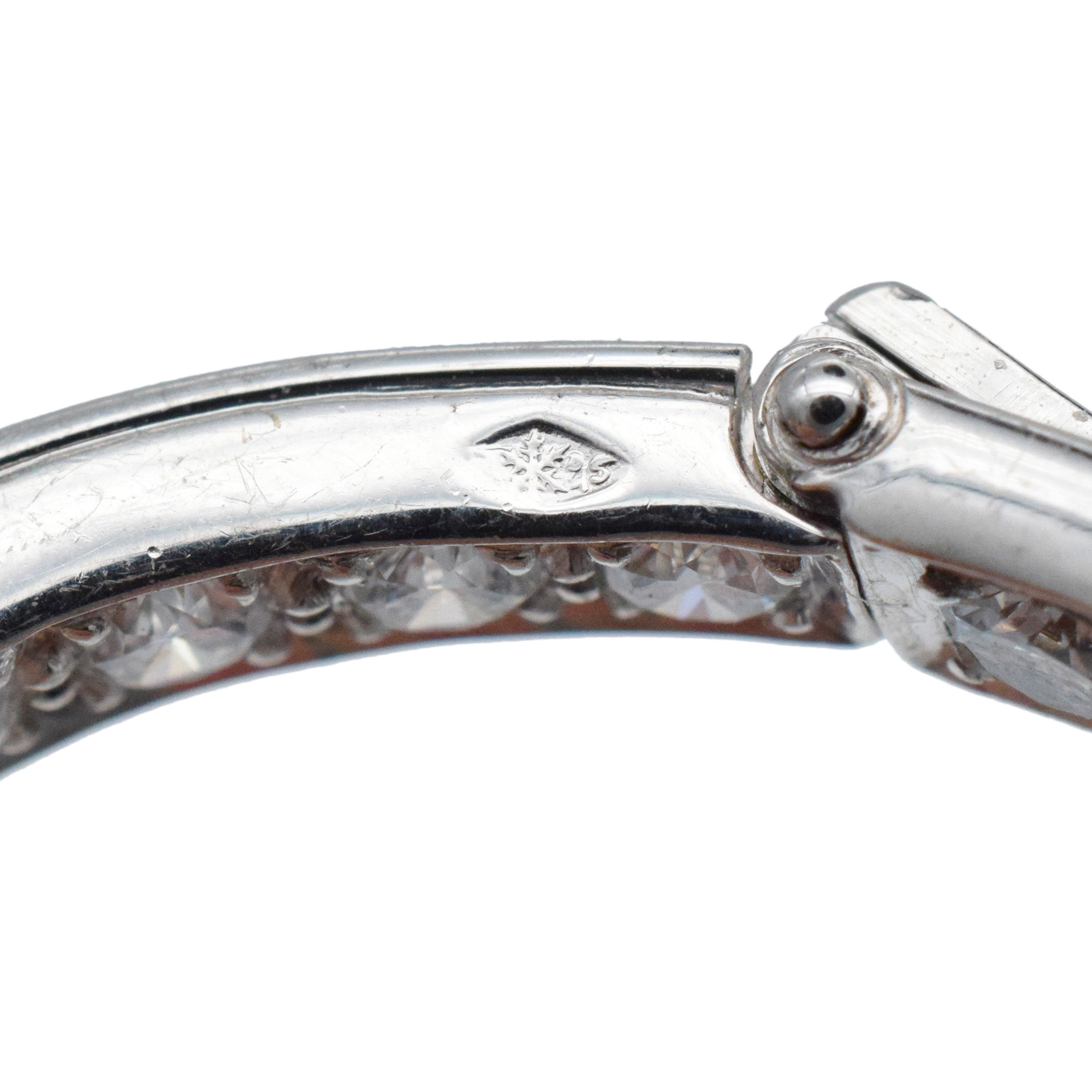 Van Cleef & Arpels Diamond Oval Hoop Earrings In 18k White Gold
