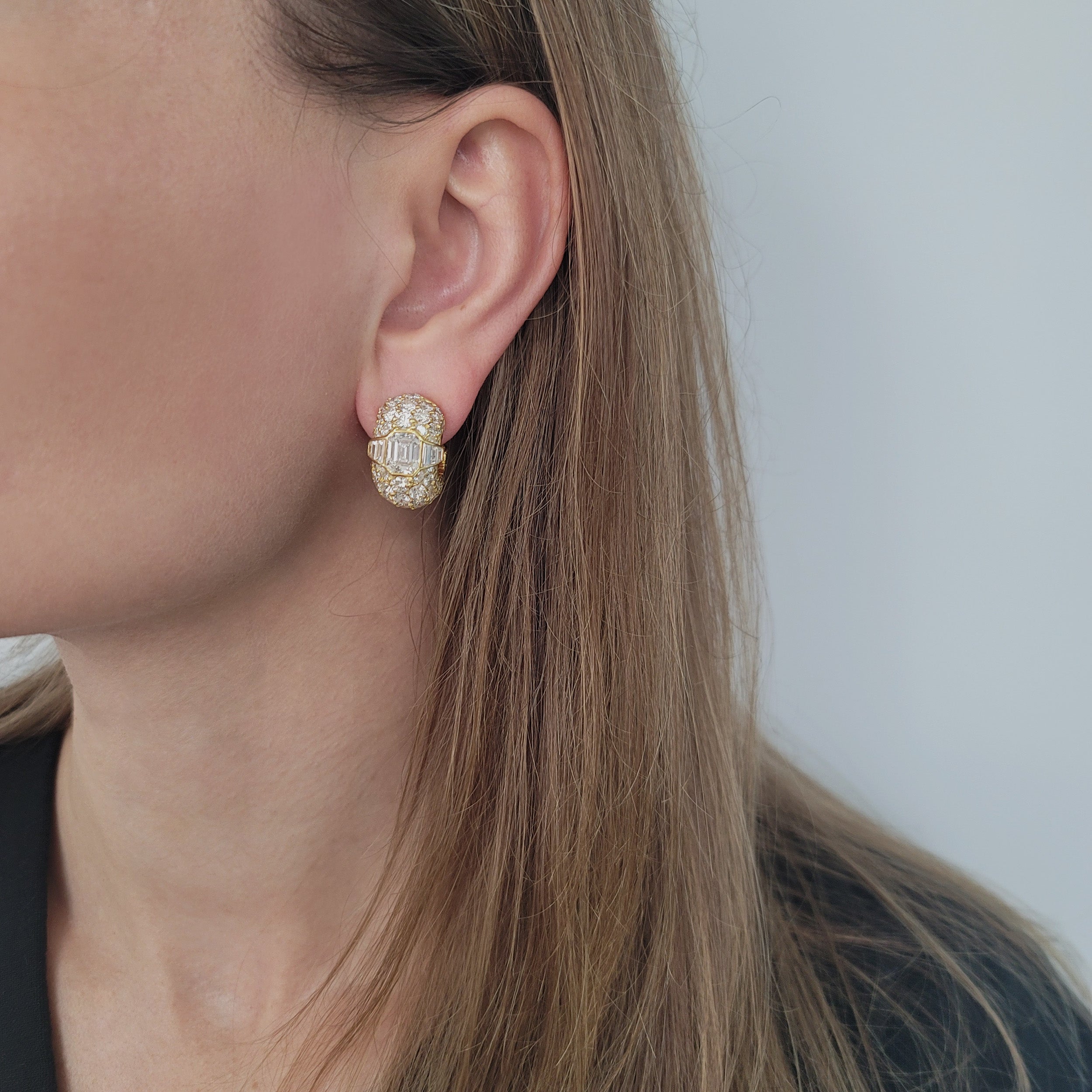 Bulgari Diamond Huggie Earrings In 18k Yellow Gold