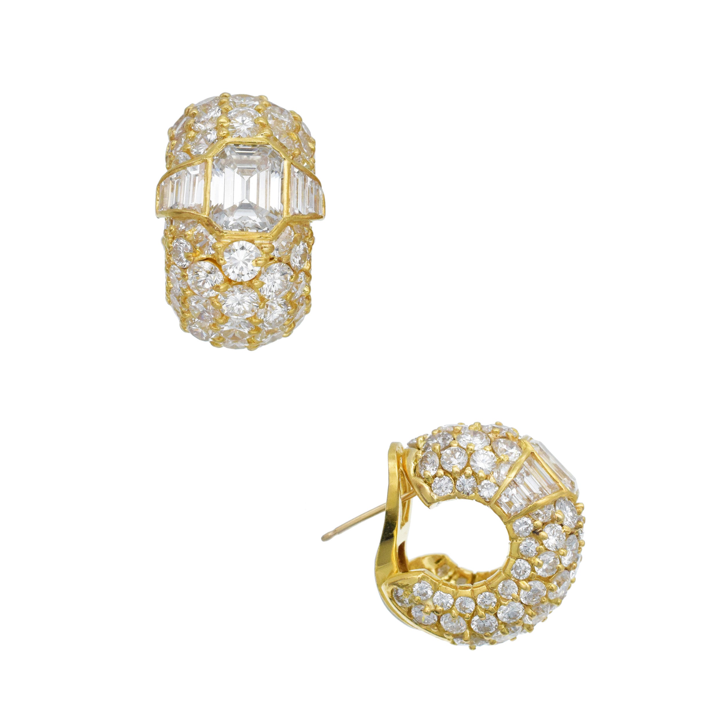 Bulgari Diamond Huggie Earrings In 18k Yellow Gold