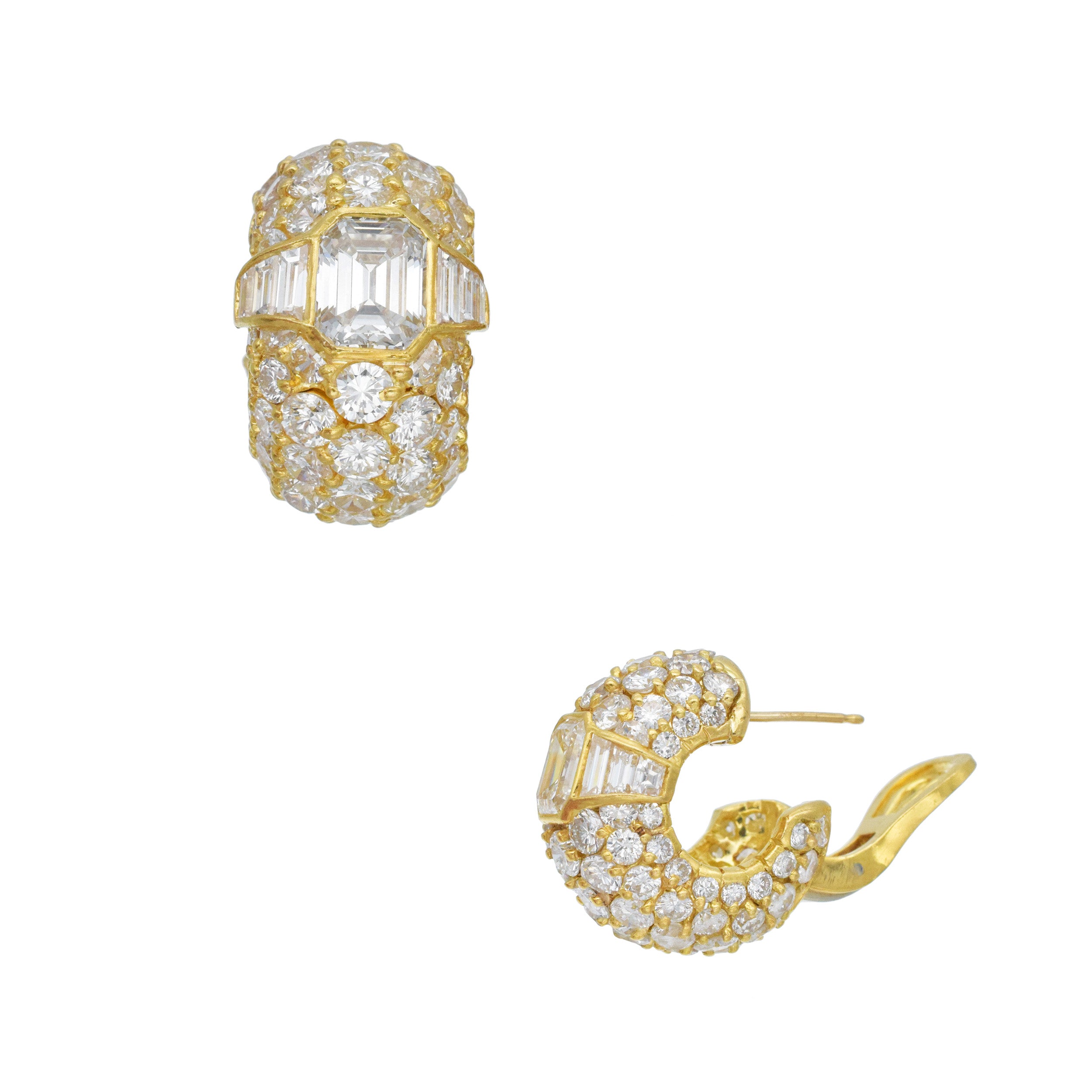Bulgari Diamond Huggie Earrings In 18k Yellow Gold