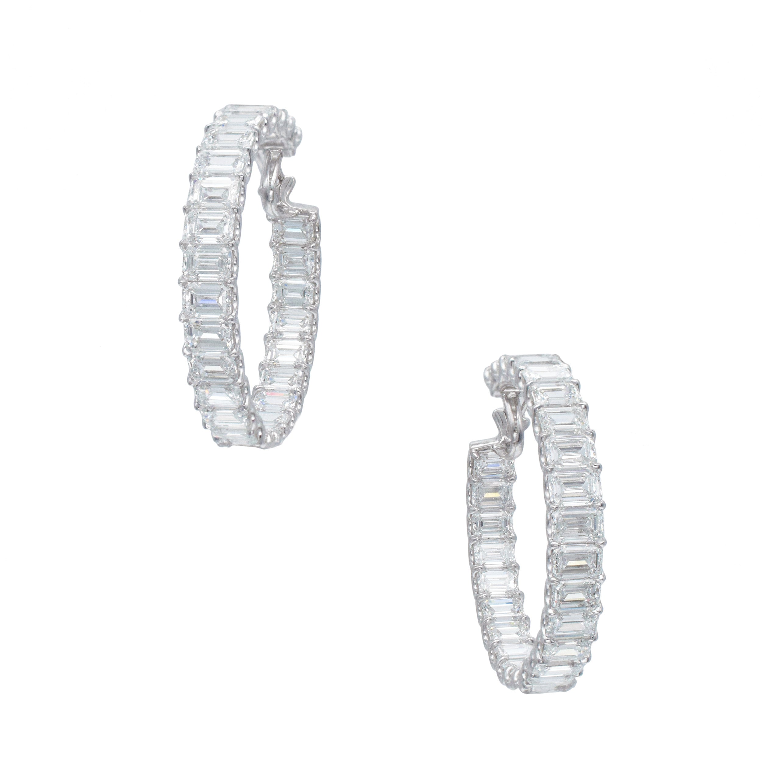 GIA Certified 34.51ct Inside Out Diamond Hoop Earrings In 18k Gold