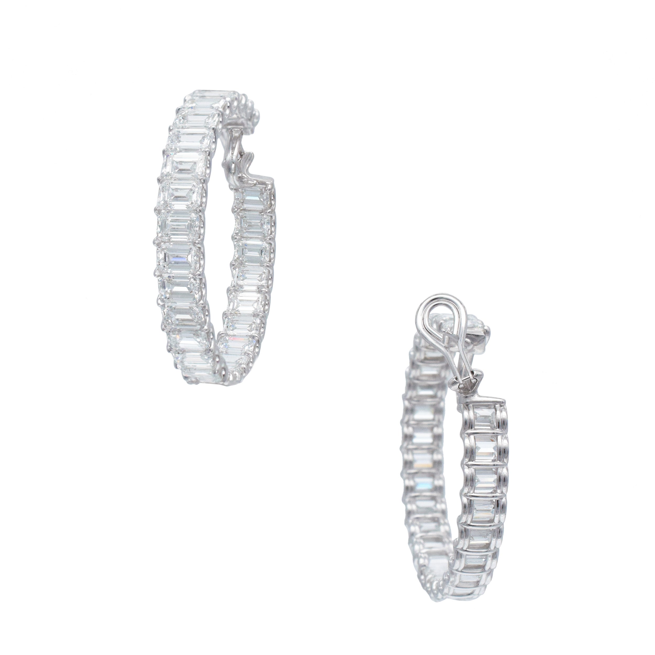 GIA Certified 34.51ct Inside Out Diamond Hoop Earrings In 18k Gold