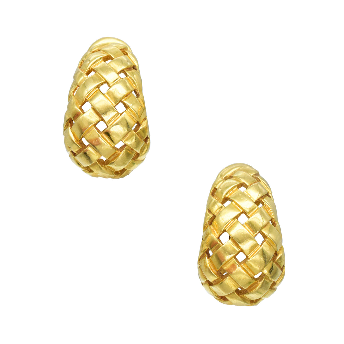 Tiffany & Co. Vannerie Ear Clip Earrings In 18k Yellow Gold