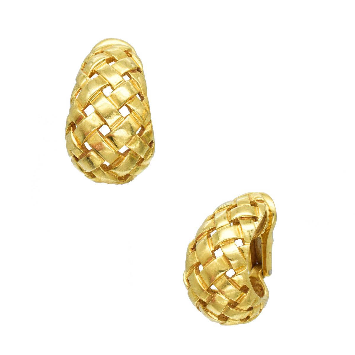 Tiffany & Co. Vannerie Ear Clip Earrings In 18k Yellow Gold
