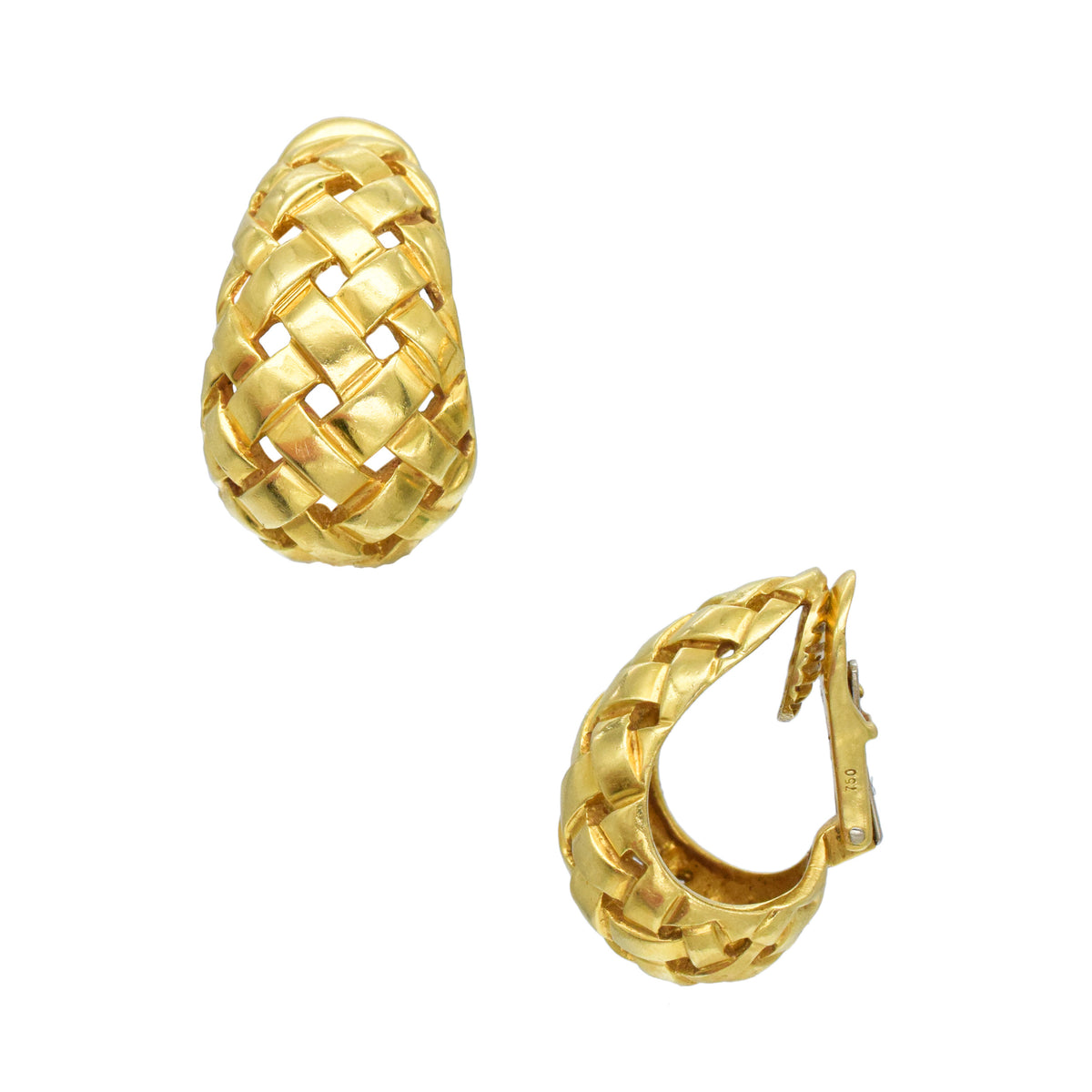 Tiffany & Co. Vannerie Ear Clip Earrings In 18k Yellow Gold