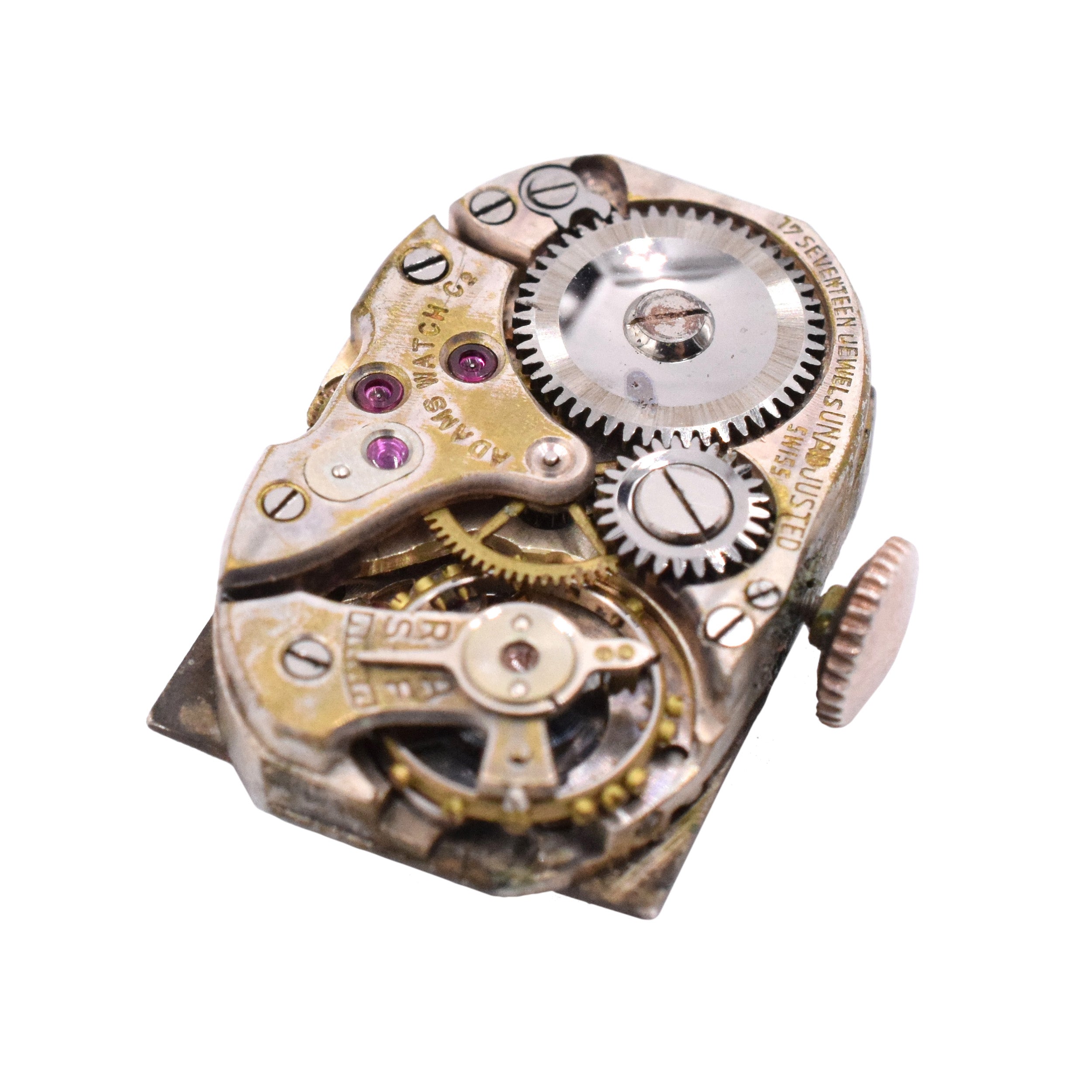 Vintage/Retro Ruby And Diamond Wrist Watch In 14k Rose Gold