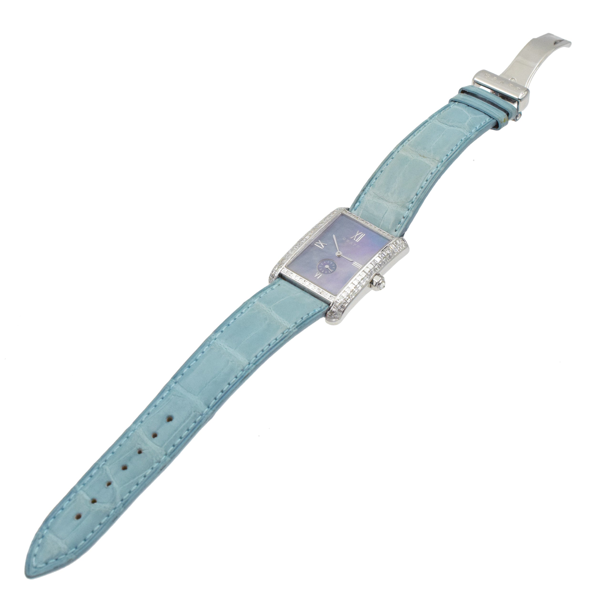 Graff Mother of Pearl and diamond wristwatch.