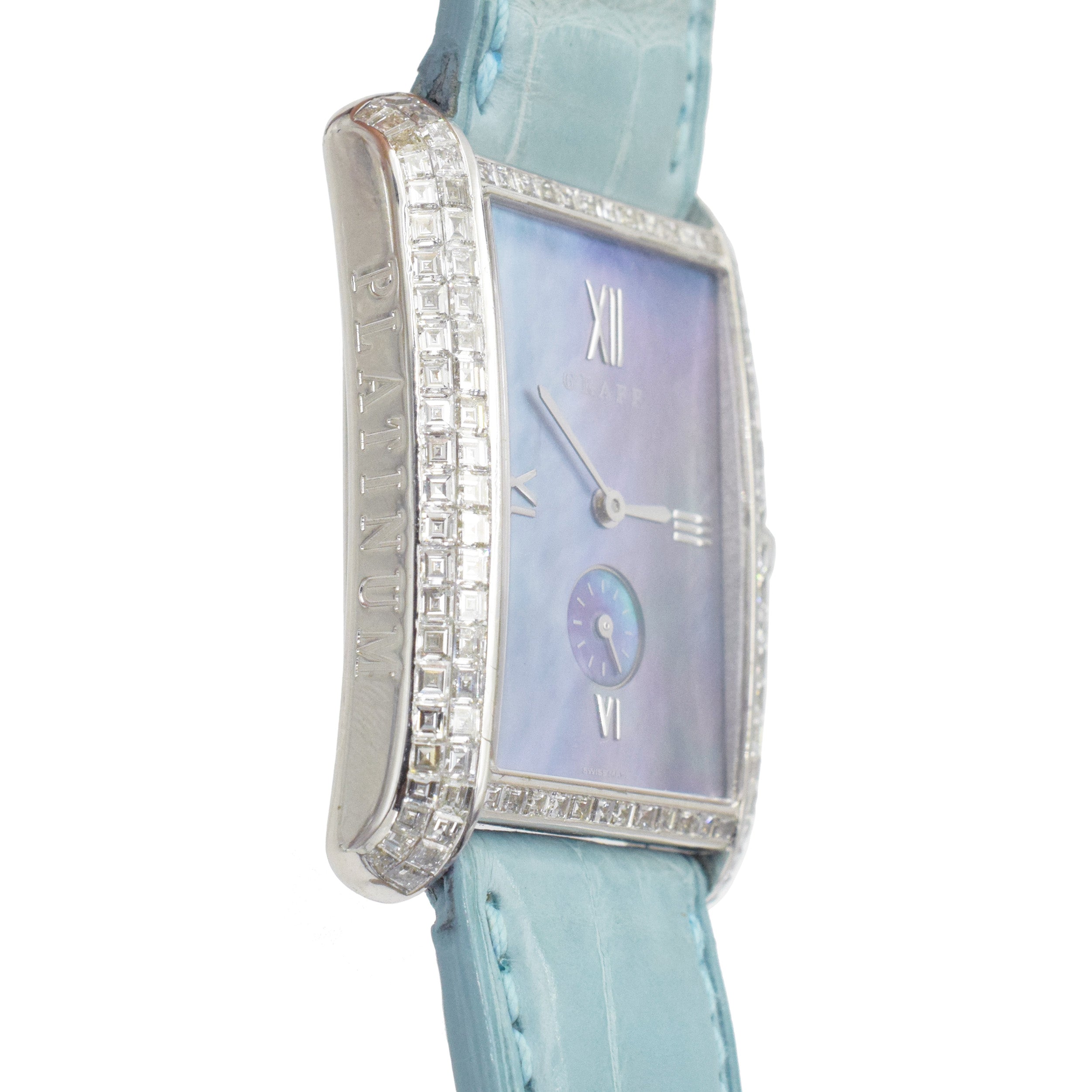 Graff Mother of Pearl and diamond wristwatch.