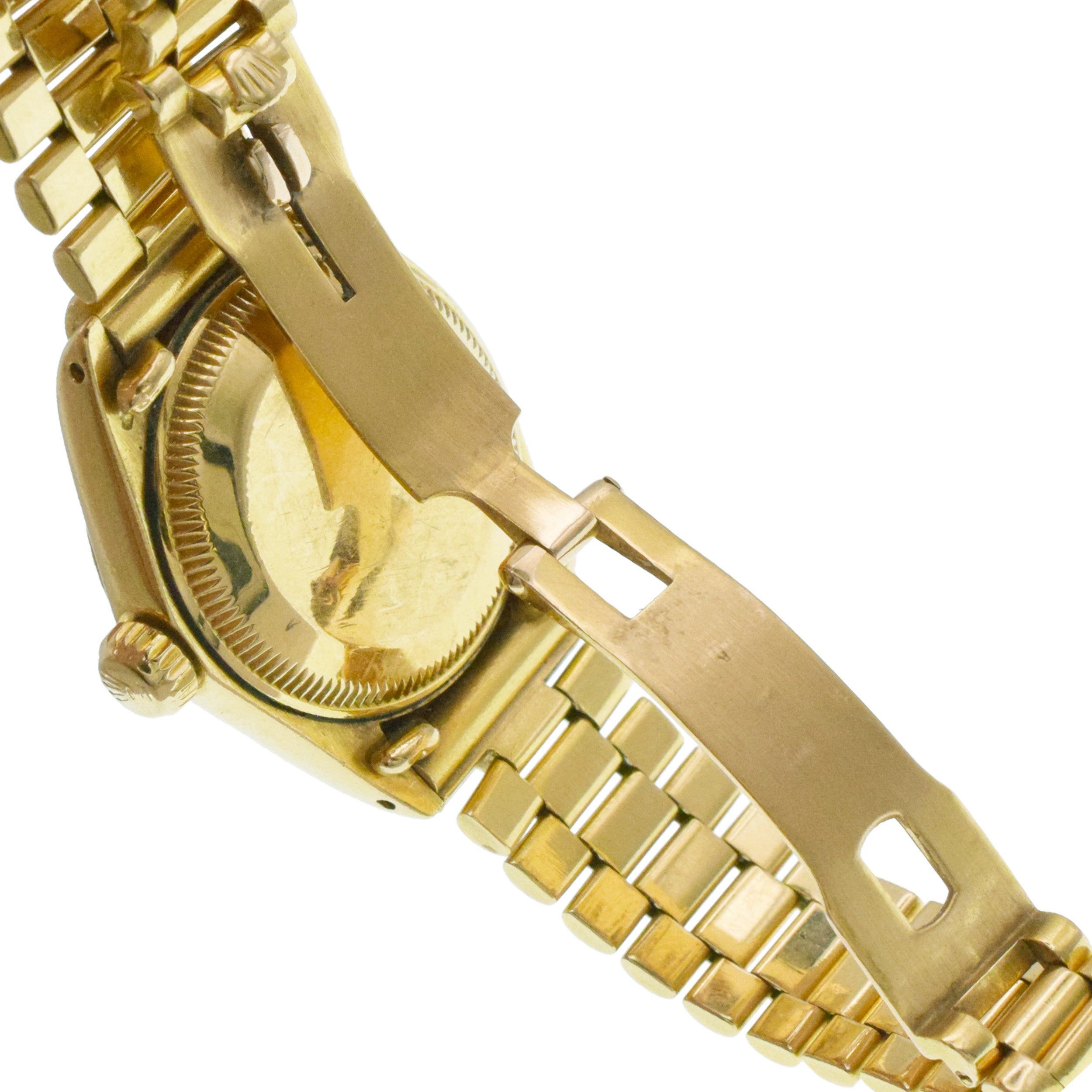 Rolex Vintage Gold and Diamond 'Datejust' Wristwatch in 18k Yellow Gold