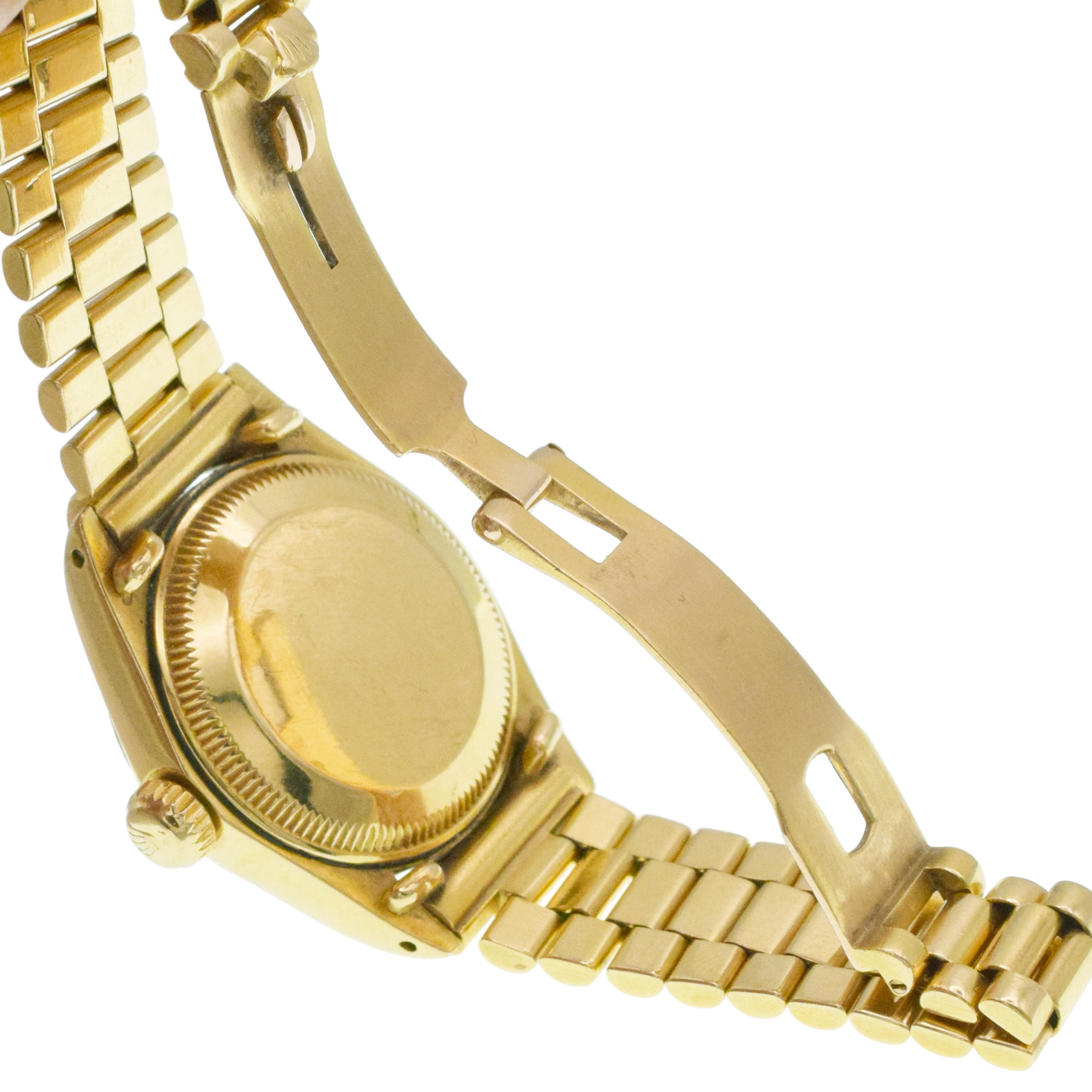 Rolex Vintage Gold and Diamond 'Datejust' Wristwatch in 18k Yellow Gold